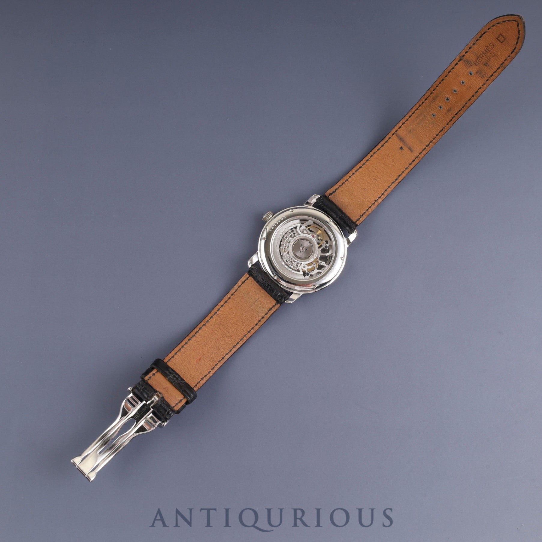 Hermès Sesame SM1.710 Automatic Caliber - Stainless Steel Genuine Leather Strap Genuine Buckle (SS) Skeleton Dial Warranty (2001) Box Booklet Overhauled