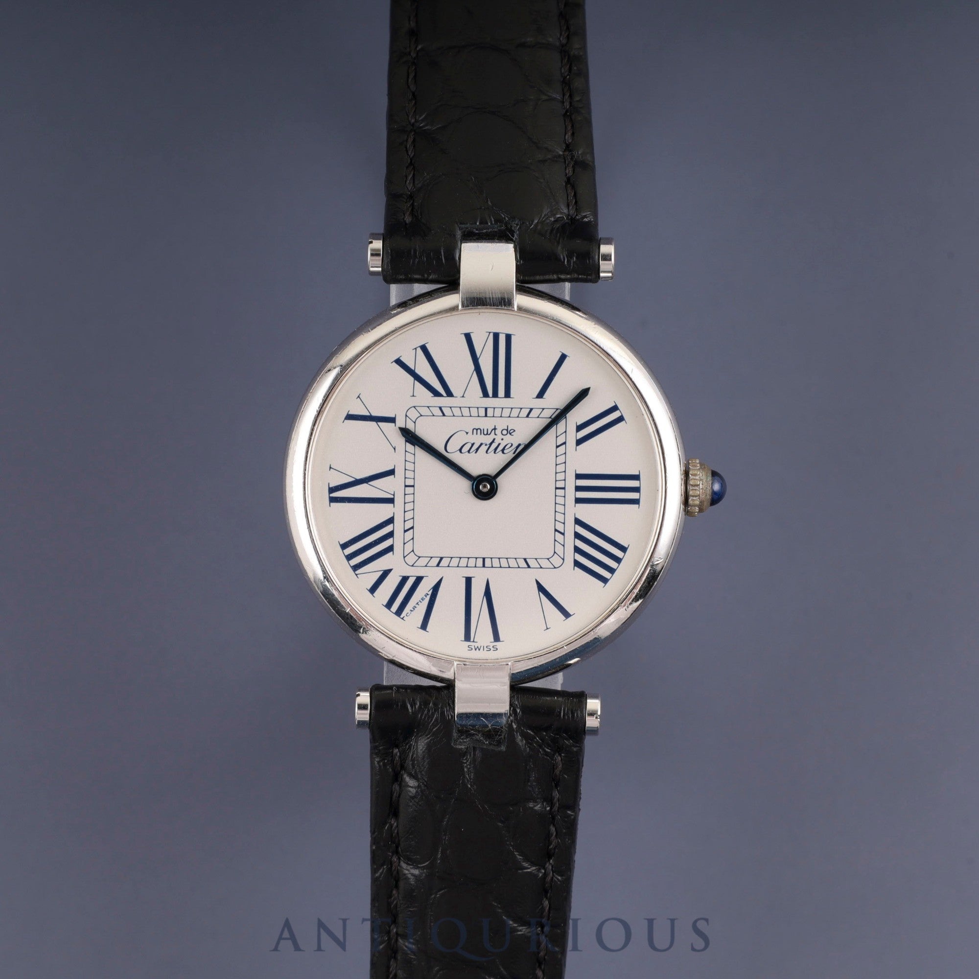 カルティエ マスト ヴァンドーム VLC LM W1007065/1860 クォーツ Cal.90.06 SV925 革 純正Dバックル (SS) オパラン文字盤 オーバーホール済み
