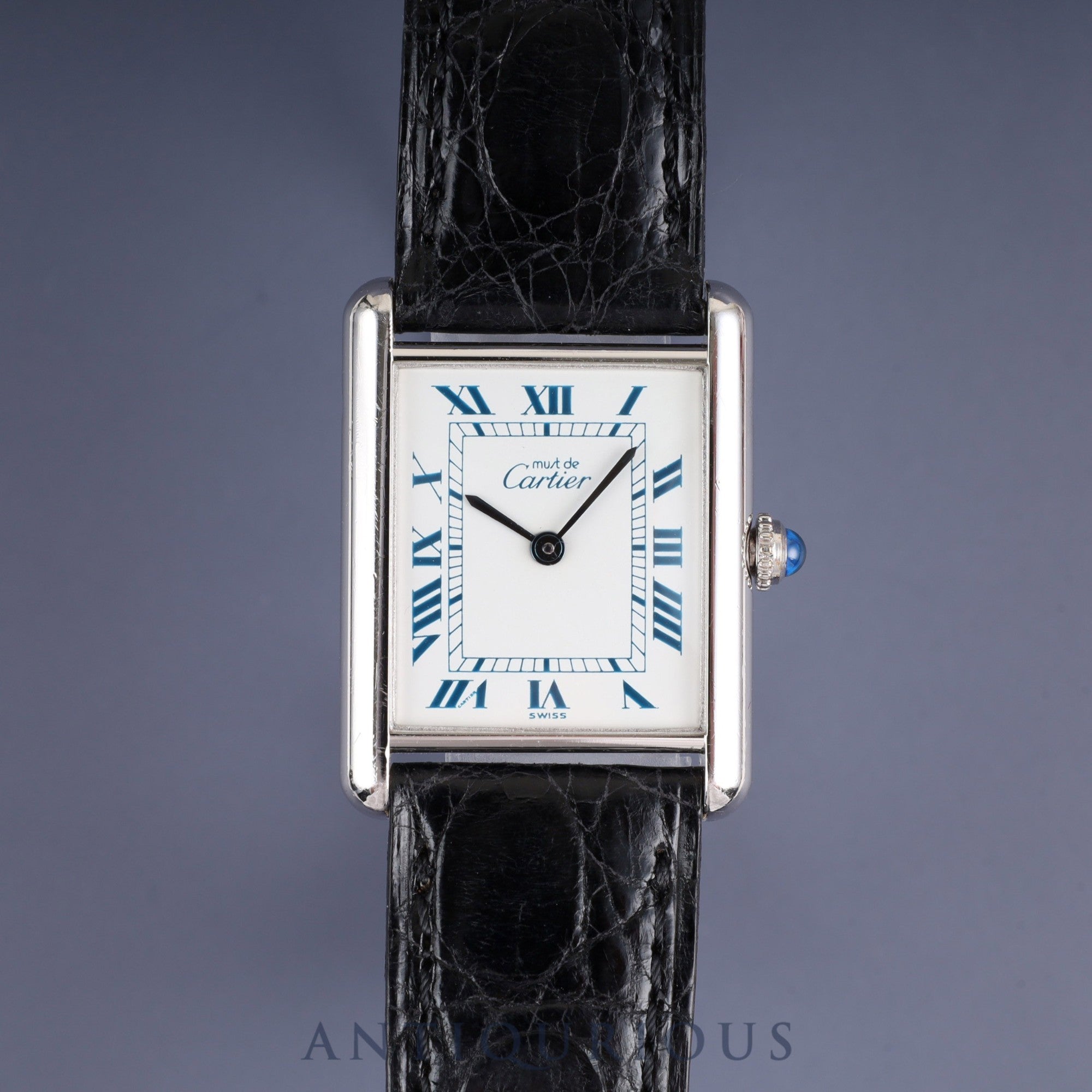 カルティエ マストタンク LM 690006 クォーツ SV925 純正革ベルト 純正尾錠(SS) ホワイトローマン文字盤 箱 オーバーホール済み