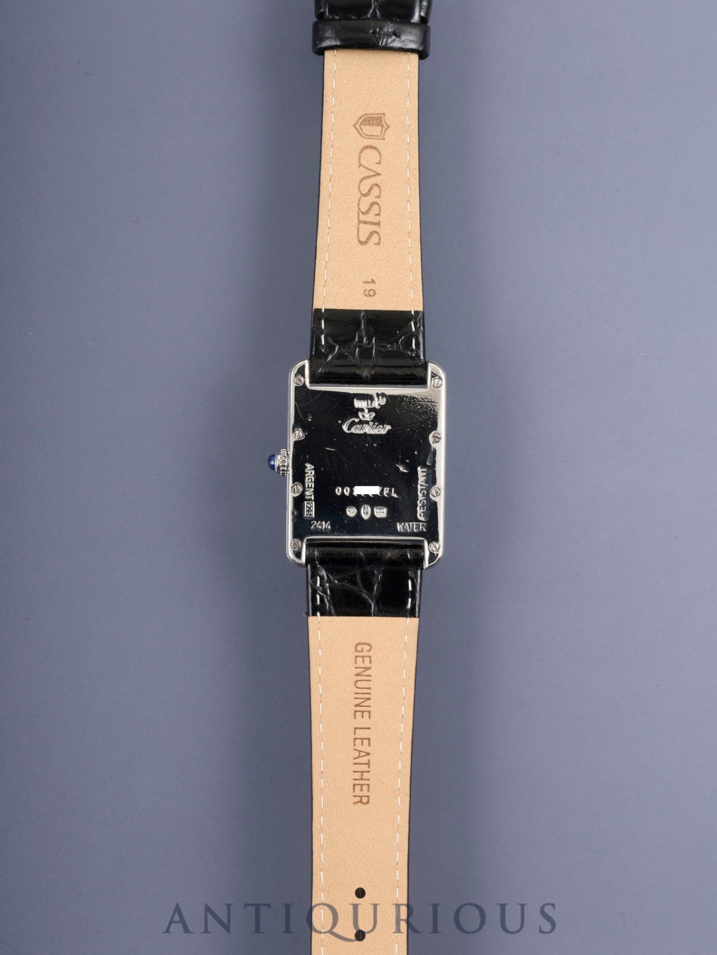 Cartier Must Tank GM (XL) W1014154 / 2414 Quartz Caliber 687 SV925 Leather Strap with Genuine Stainless Steel Buckle White Roman Dial (SWISS MADE) Circa 1990-2004 Overhauled