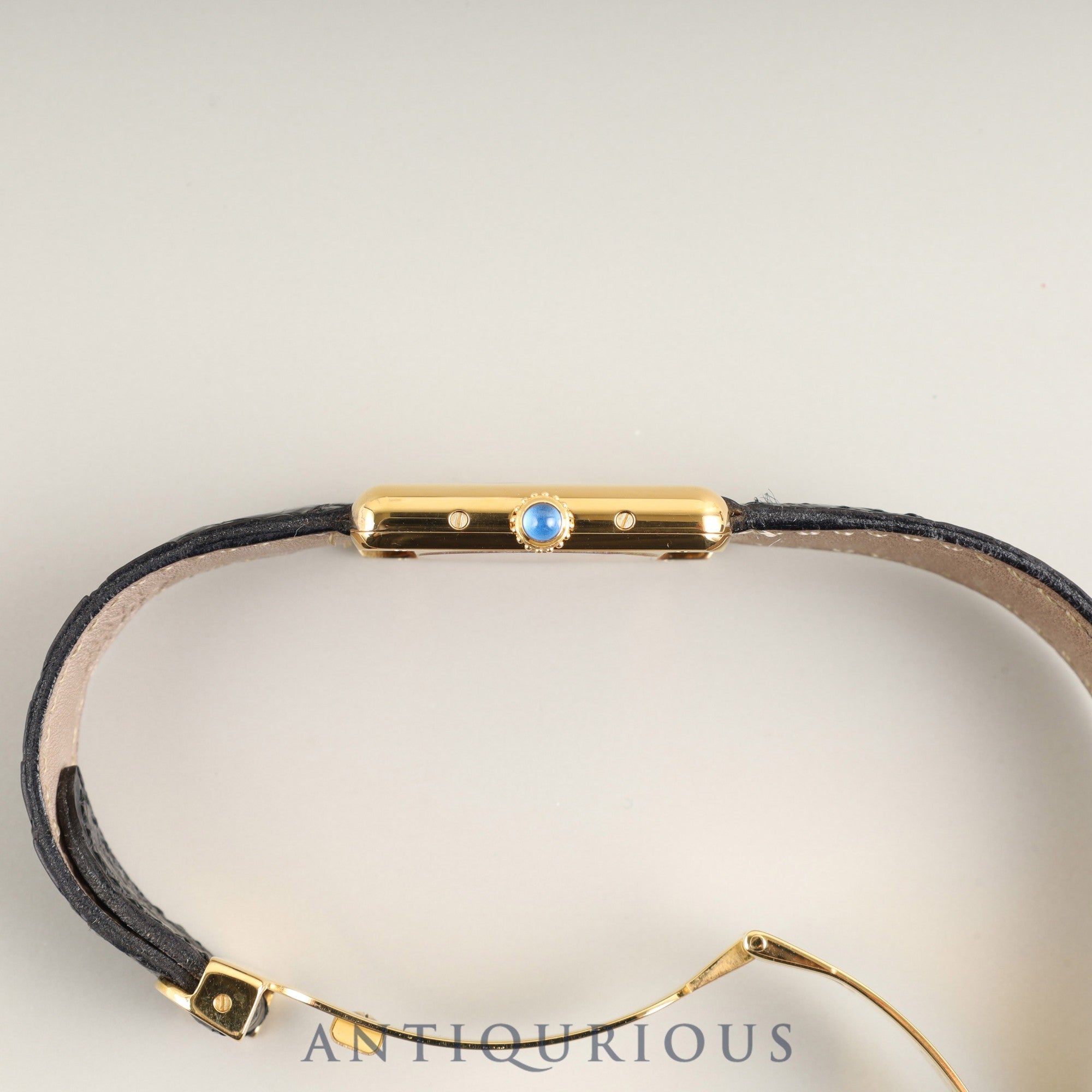 Cartier Must Tank SM 5057001 Quartz Cal. 057 SV925 Genuine Leather Strap Genuine D Buckle (GP) Arabic Dial Box Booklet Overhauled