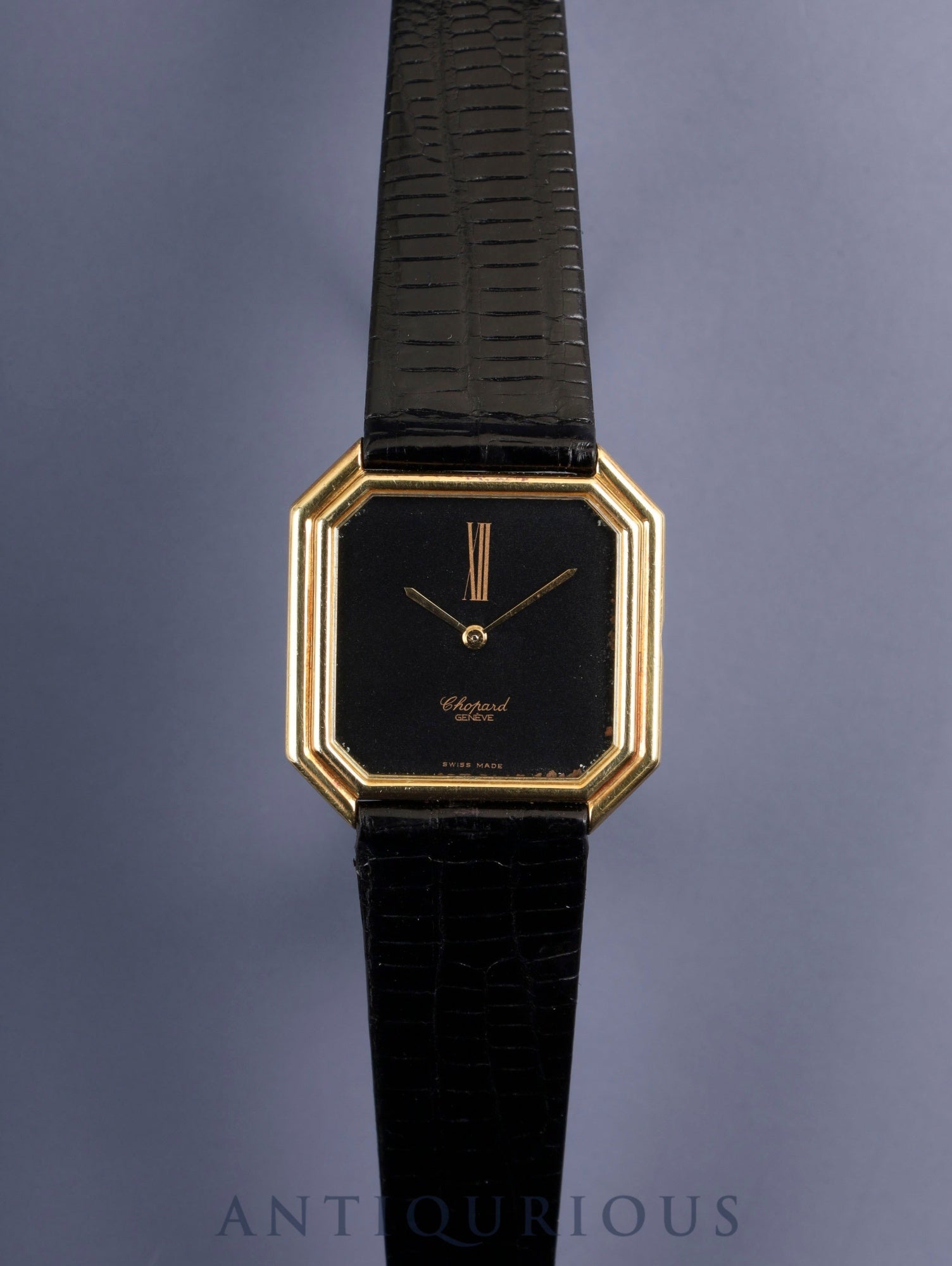 ショパール L.U.C U2130 手巻き Cal.895 AU750 革 社外尾錠(GP) オニキス文字盤 冊子 保証書(1979年)保証登録カード 純正革ベルト オーバーホール済み