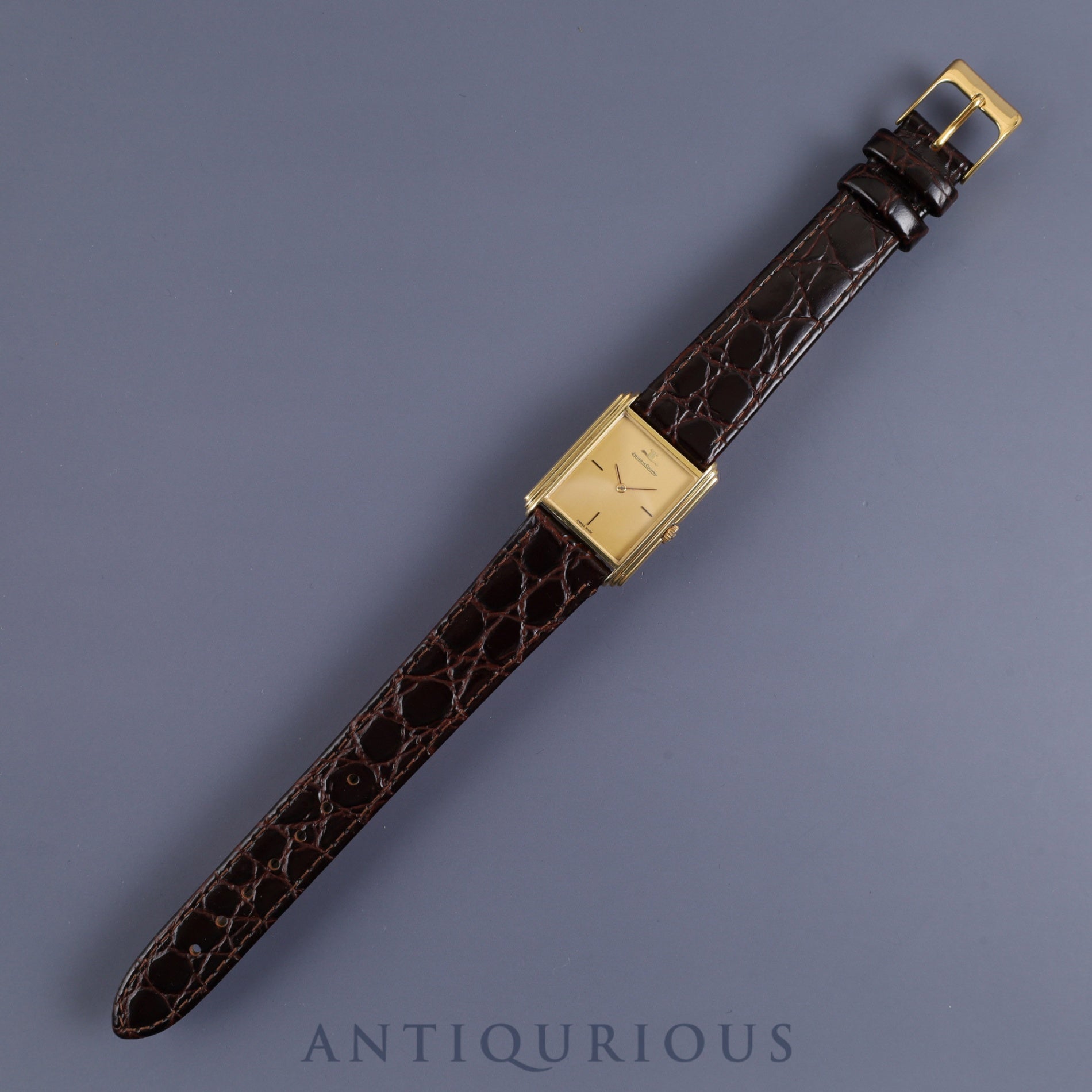 Jaeger-LeCoultre Rectangular 6149.21 Manual winding 750YG Leather Aftermarket buckle (GP) Gold dial Overhauled