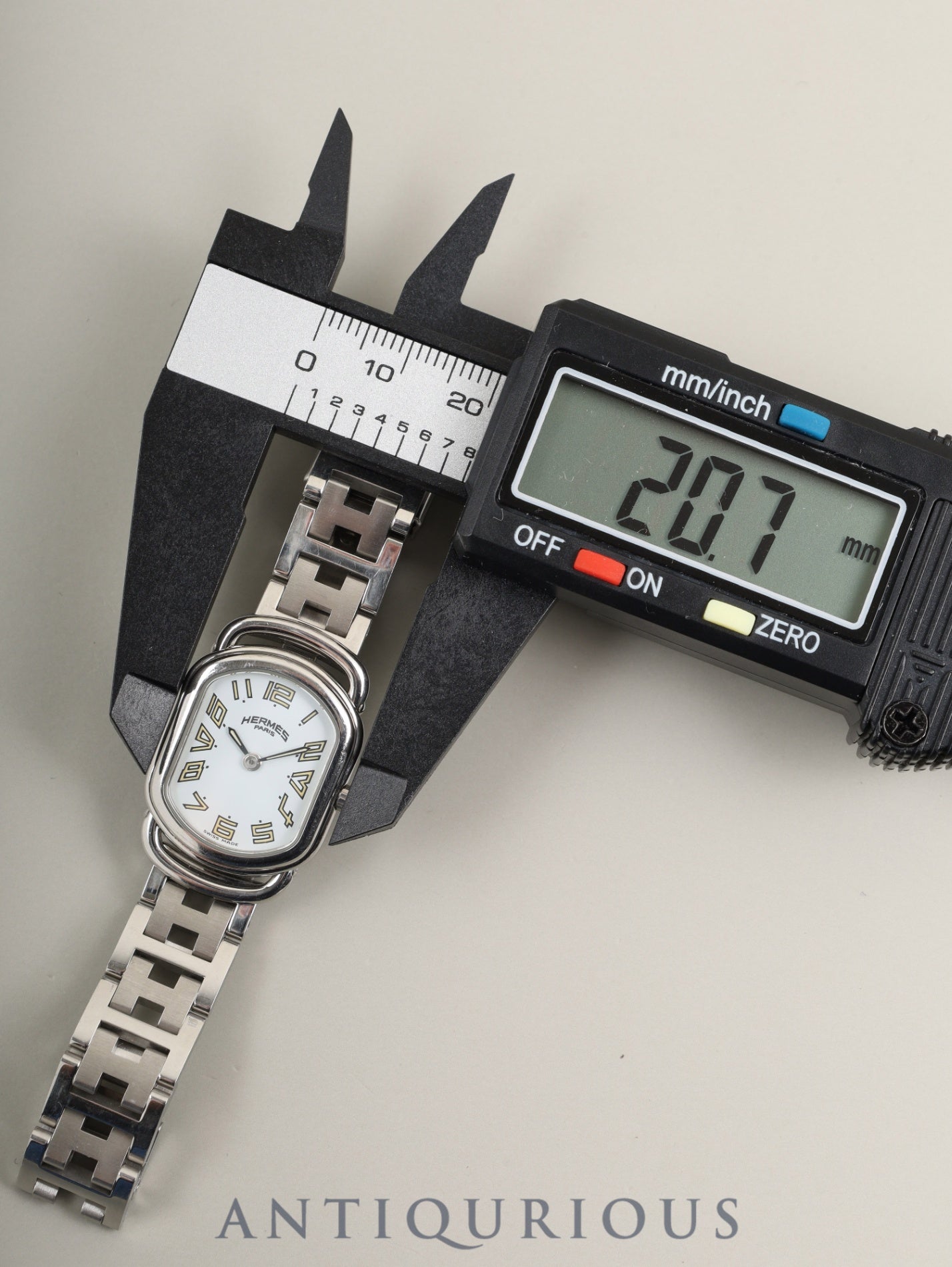 エルメス ラリー RA1.210 クォーツ Cal.976.001 SS SS ホワイト文字盤 オーバーホール済み