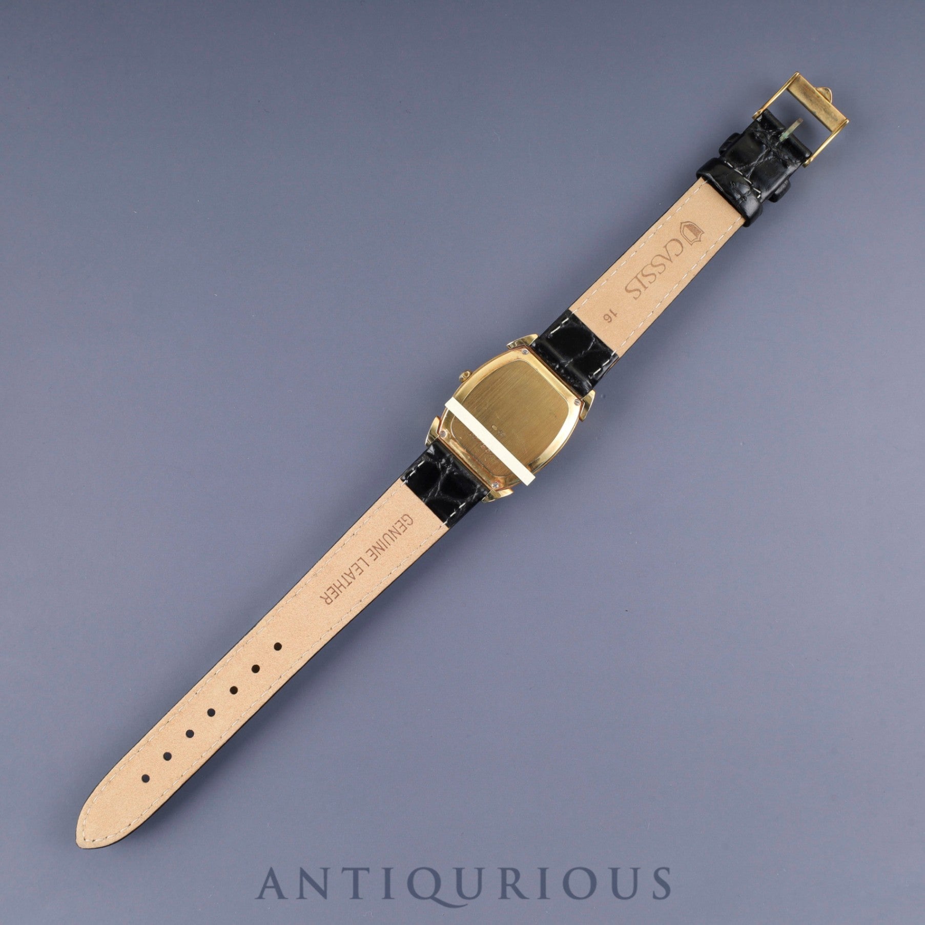 Jaeger-LeCoultre Vintage Tonneau 140.067.1 Quartz Cal.-750 Leather Strap with Genuine GP Buckle Gold Dial Warranty Booklet Overhauled