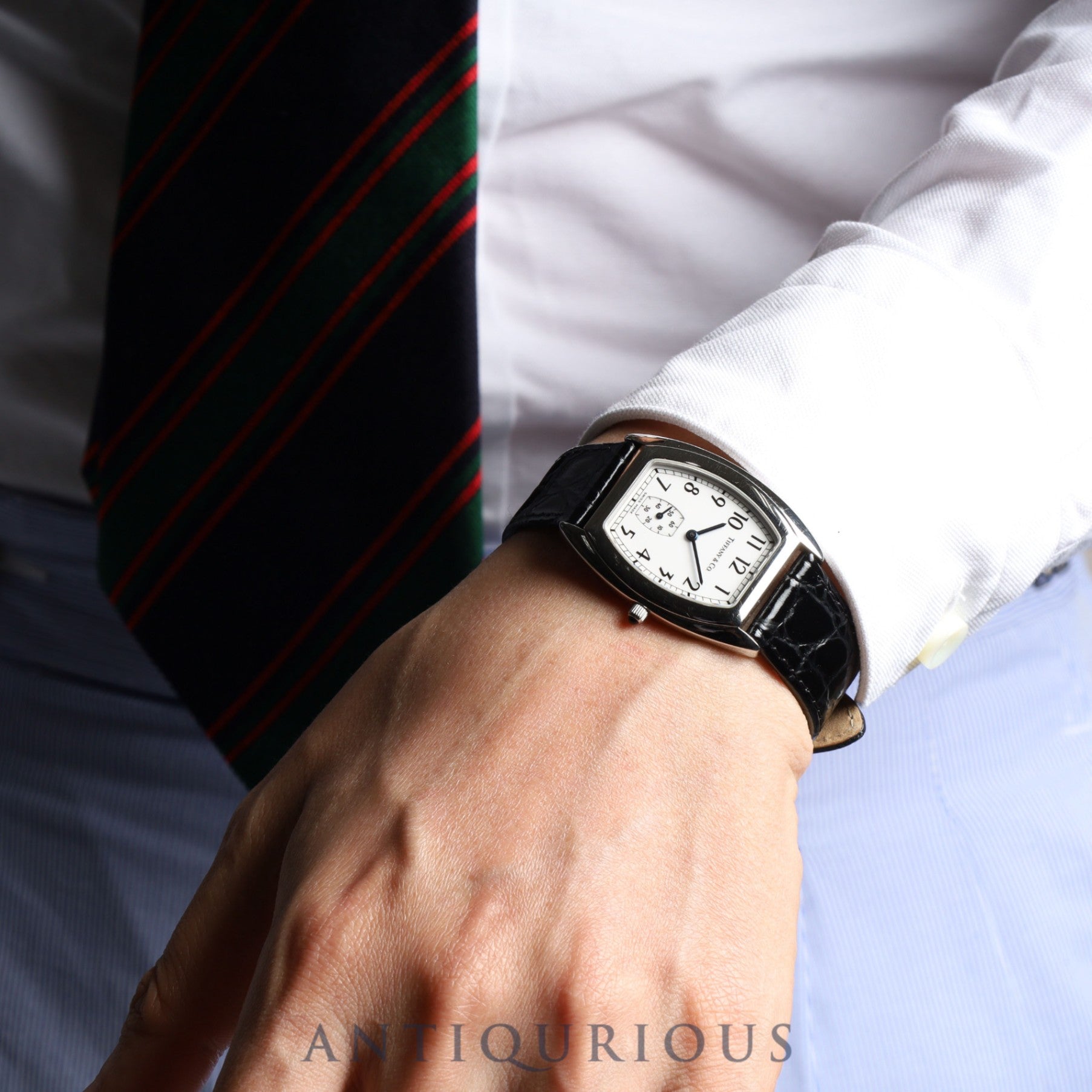 ティファニー クラシックトノー スモールセコンド 515.1018 クォーツ Cal.980.163 SS 革 純正尾錠(SS) ホワイトアラビア文字盤 オーバーホール済み