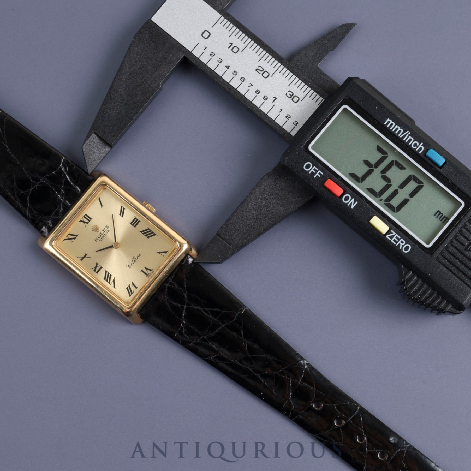Rolex Cellini 4105 Manual winding Cal.1601 YG Leather Genuine buckle (GP) Gold Roman dial 4th series (1975) Overhauled