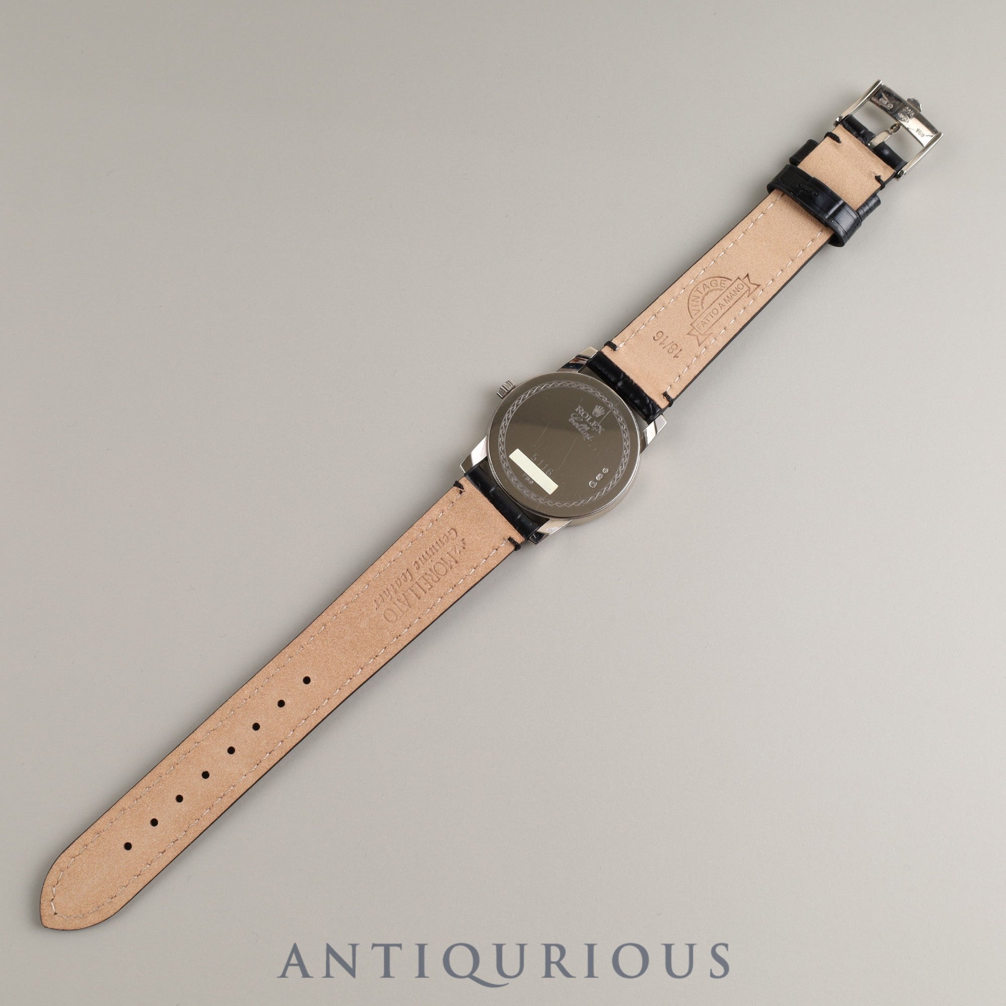 ロレックス チェリーニ 5116 手巻き Cal.1602 WG 革 純正尾錠(750)シルバー文字盤 M番(2007~2008年)