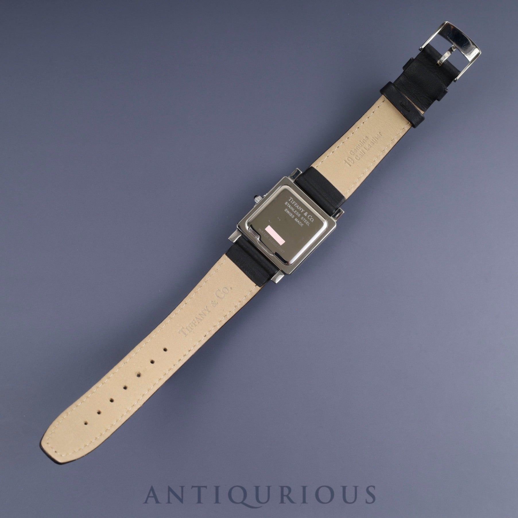 ティファニー クラシックスクエア 525.1030 クォーツ Cal.901.001 SS 純正革ベルト 純正尾錠(SS) ホワイトアラビア文字盤 オーバーホール済み