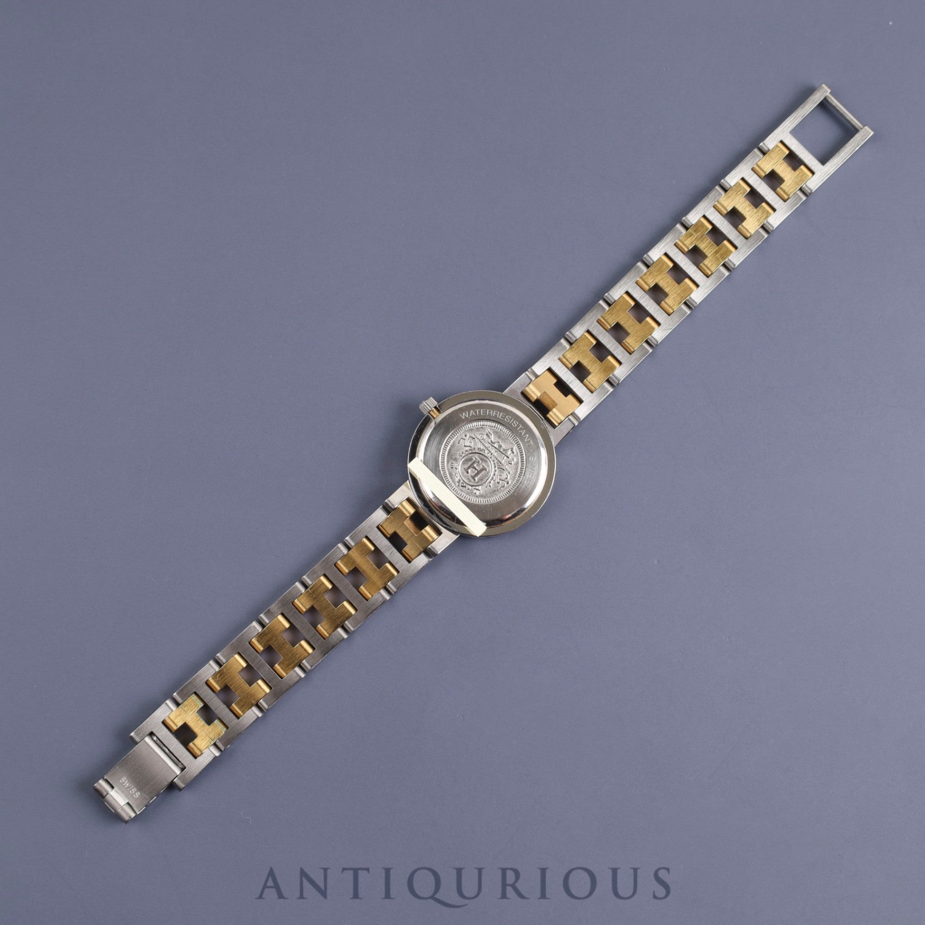 エルメス クリッパー 51.03 CL4.210 クォーツ SS アイボリー文字盤 箱 オーバーホール済み