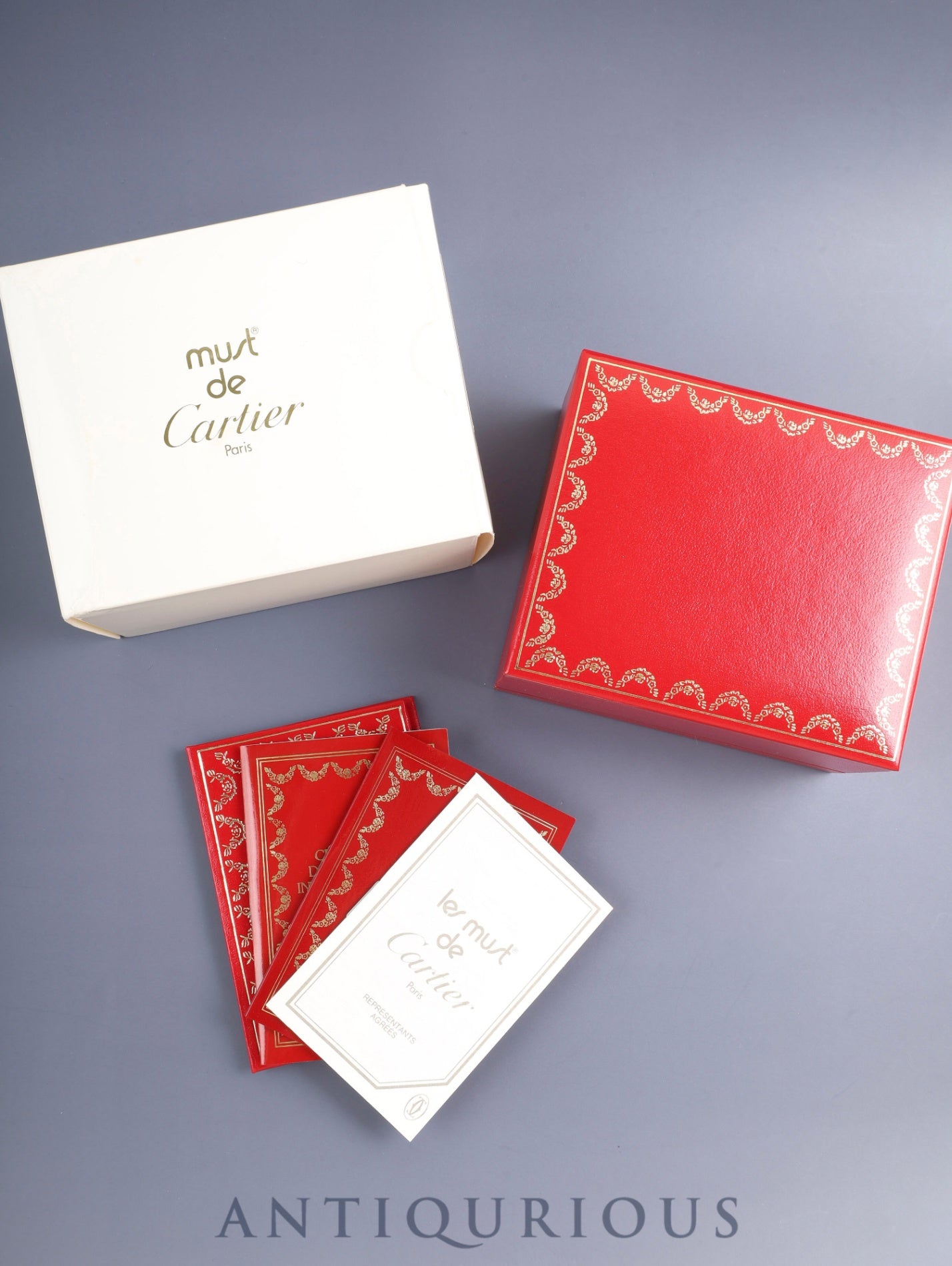 カルティエ マスト ヴァンドーム VLC LM 590003 クォーツ Cal.90 SV925 革 純正尾錠(GP)アイボリー4点ローマン文字盤 箱 保証書(1993年)オーバーホール済み