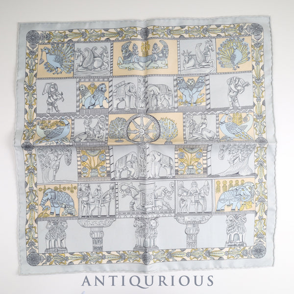 エルメス スカーフ カレ45 TORANA 塔門 箱 カード(2002年) SILK100%