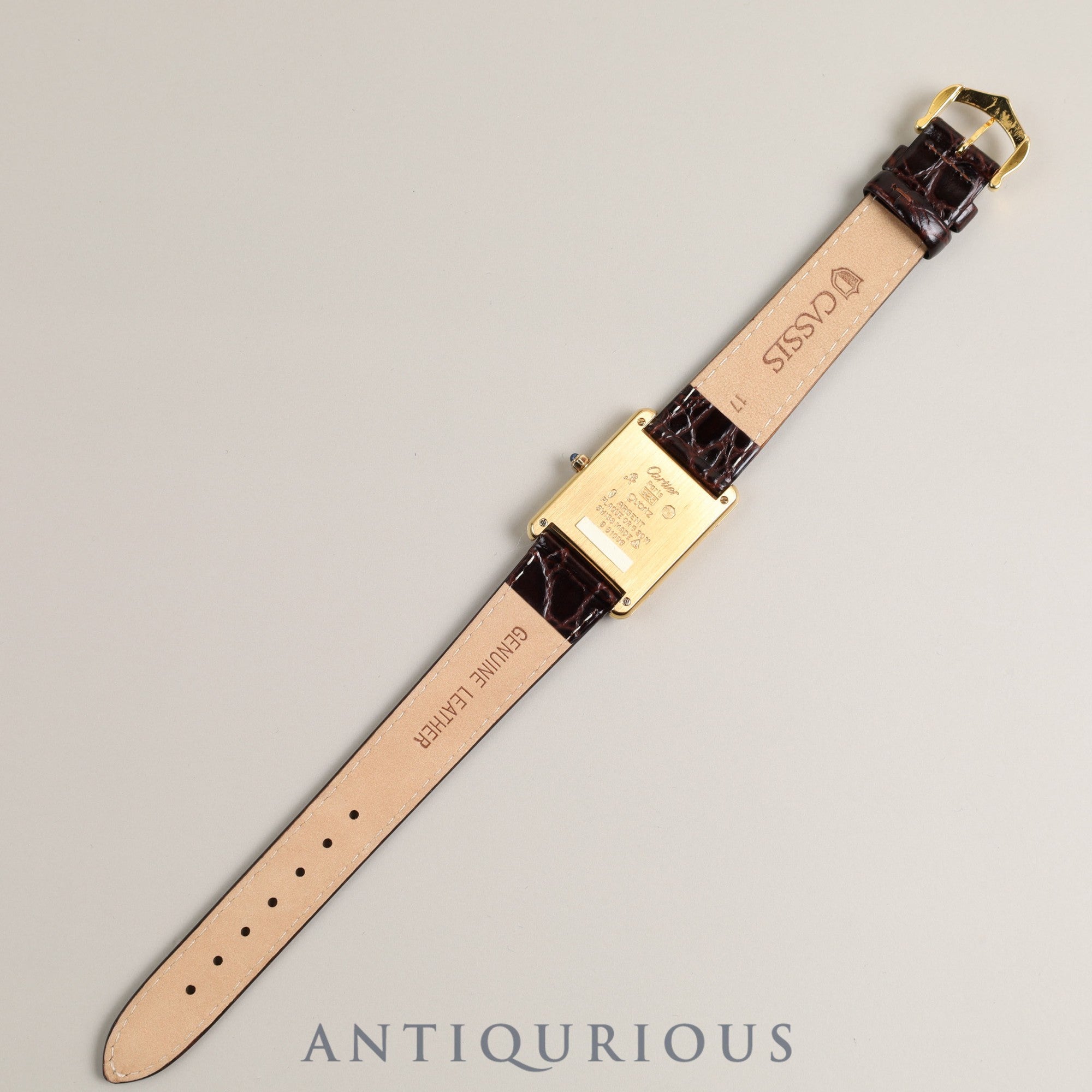 Cartier Must Tank LM QZ 6 81006 Cal.81 SV925 Leather Genuine Buckle (GP) Flying Roman Dial Overhauled