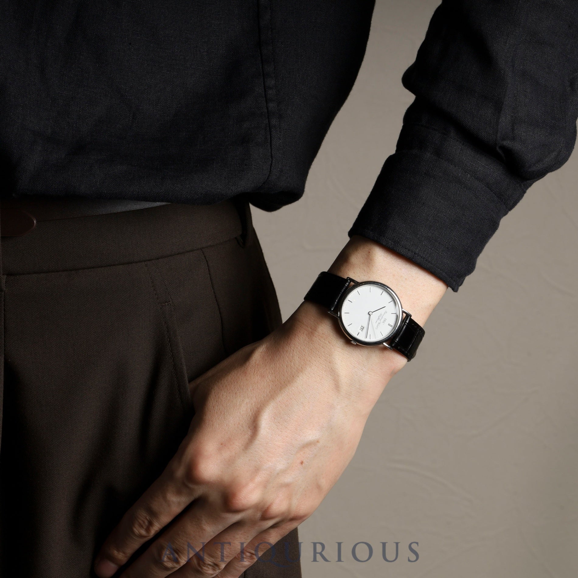 IWC Sea Portofino 3331 Quartz Movement, Caliber IWC2210, Stainless Steel, Leather Strap, Genuine Stainless Steel Buckle, White Dial, Overhauled