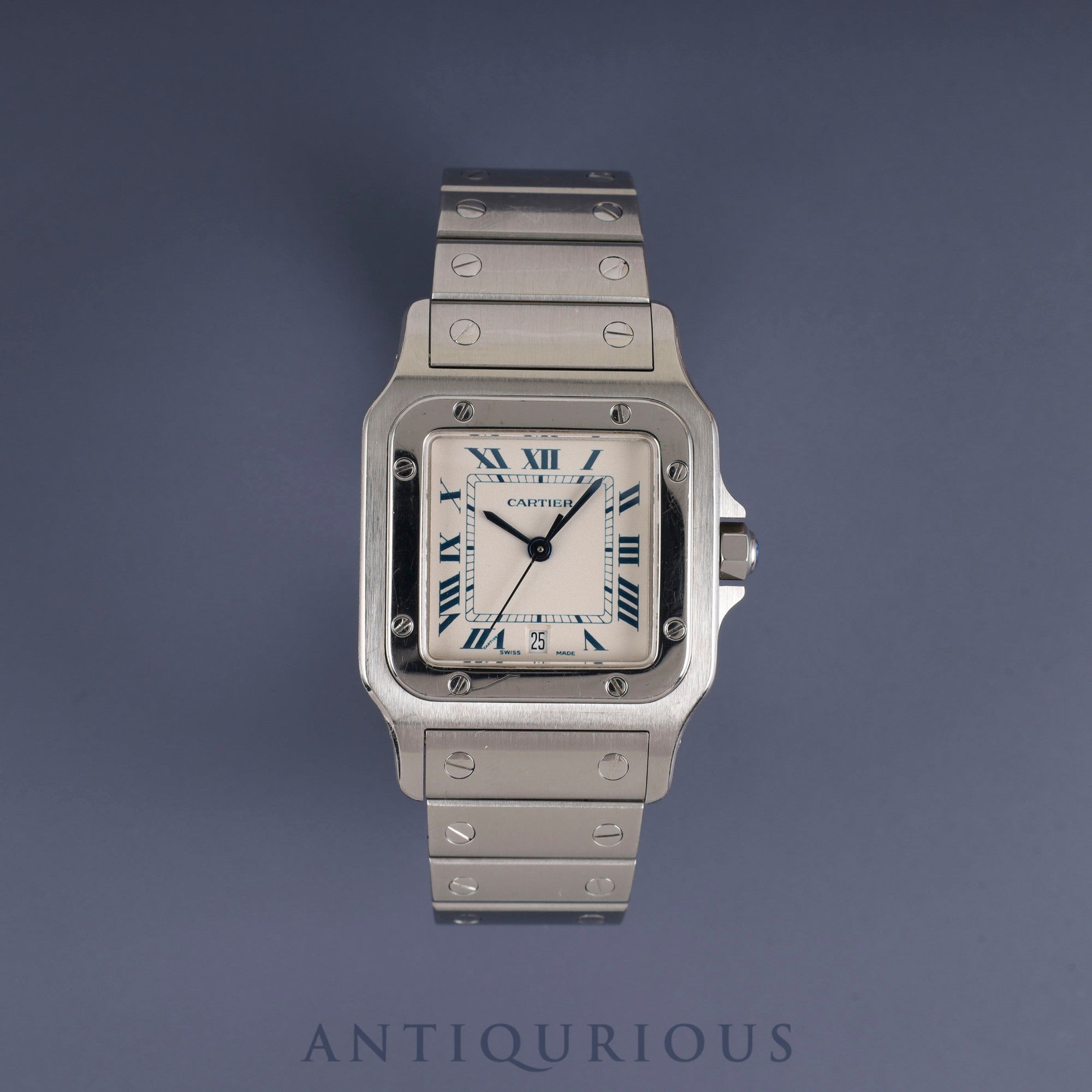 Cartier Santos Galbee LM W20018D6 / 1564 Quartz Cal.687 Stainless Steel White Dial Overhauled
