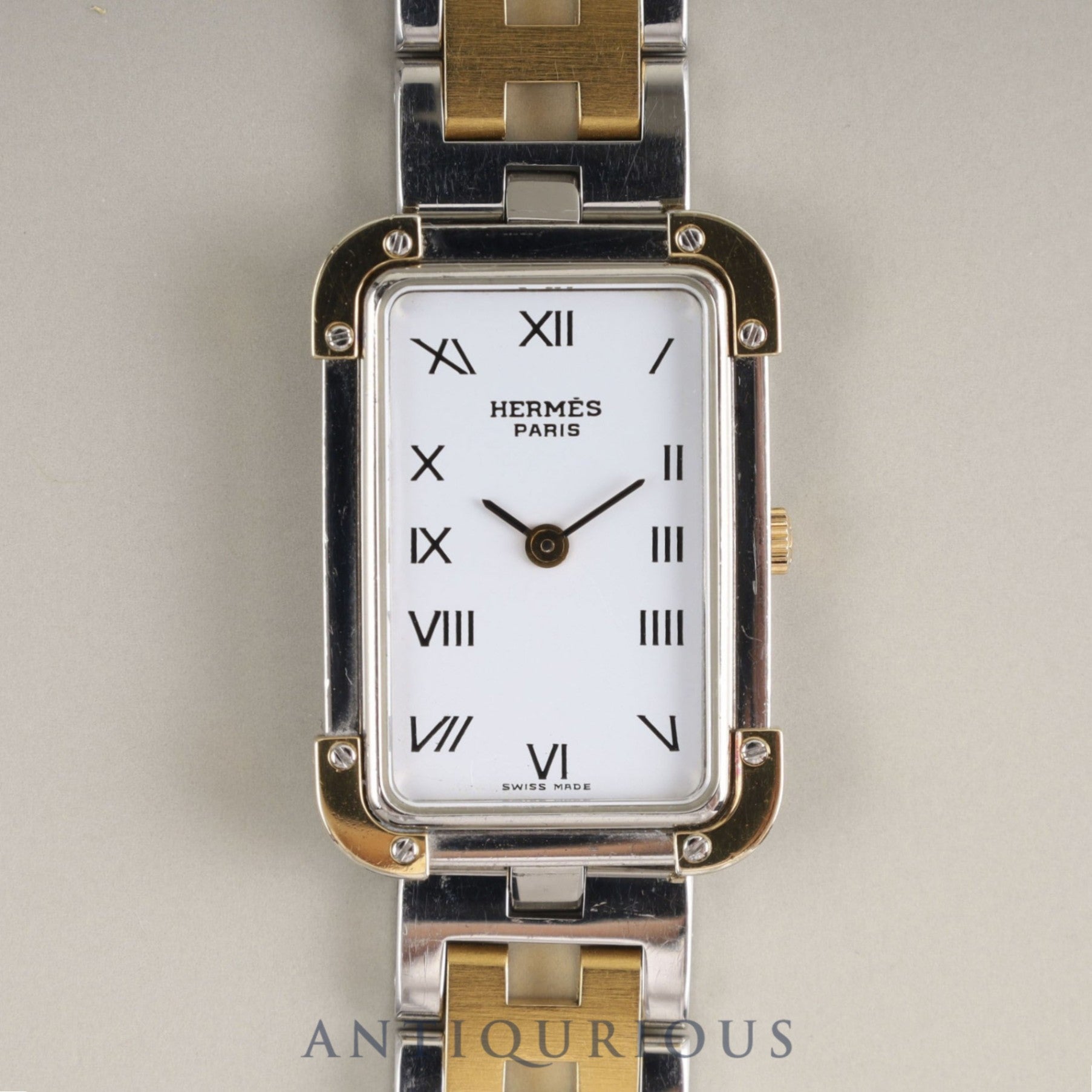 エルメス クロアジュール CR1.240 クォーツ Cal.976.001 SS/GP SS/GP ホワイト文字盤 オーバーホール済み