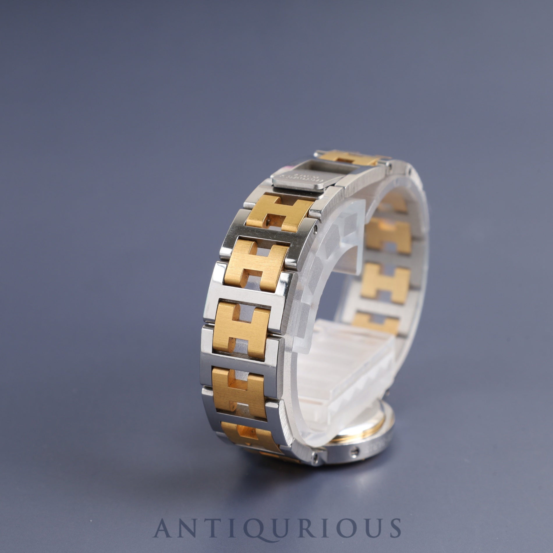 Hermes Clipper 51.03 Quartz SS/GP SS/GP White Dial Box Warranty (1993) Tag Overhauled