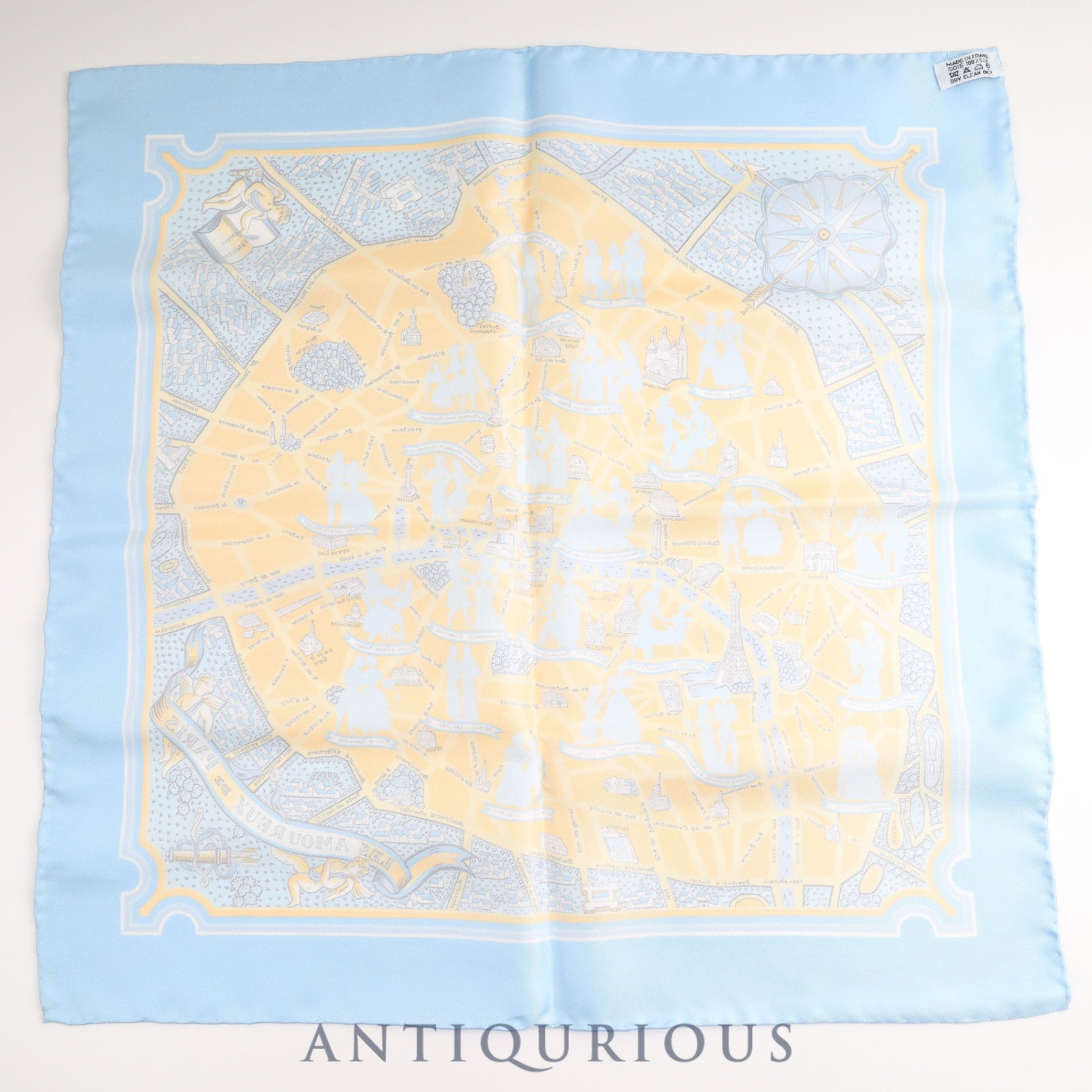 Hermes Scarf Carre 45 Paris Lovers SILK 100% Box