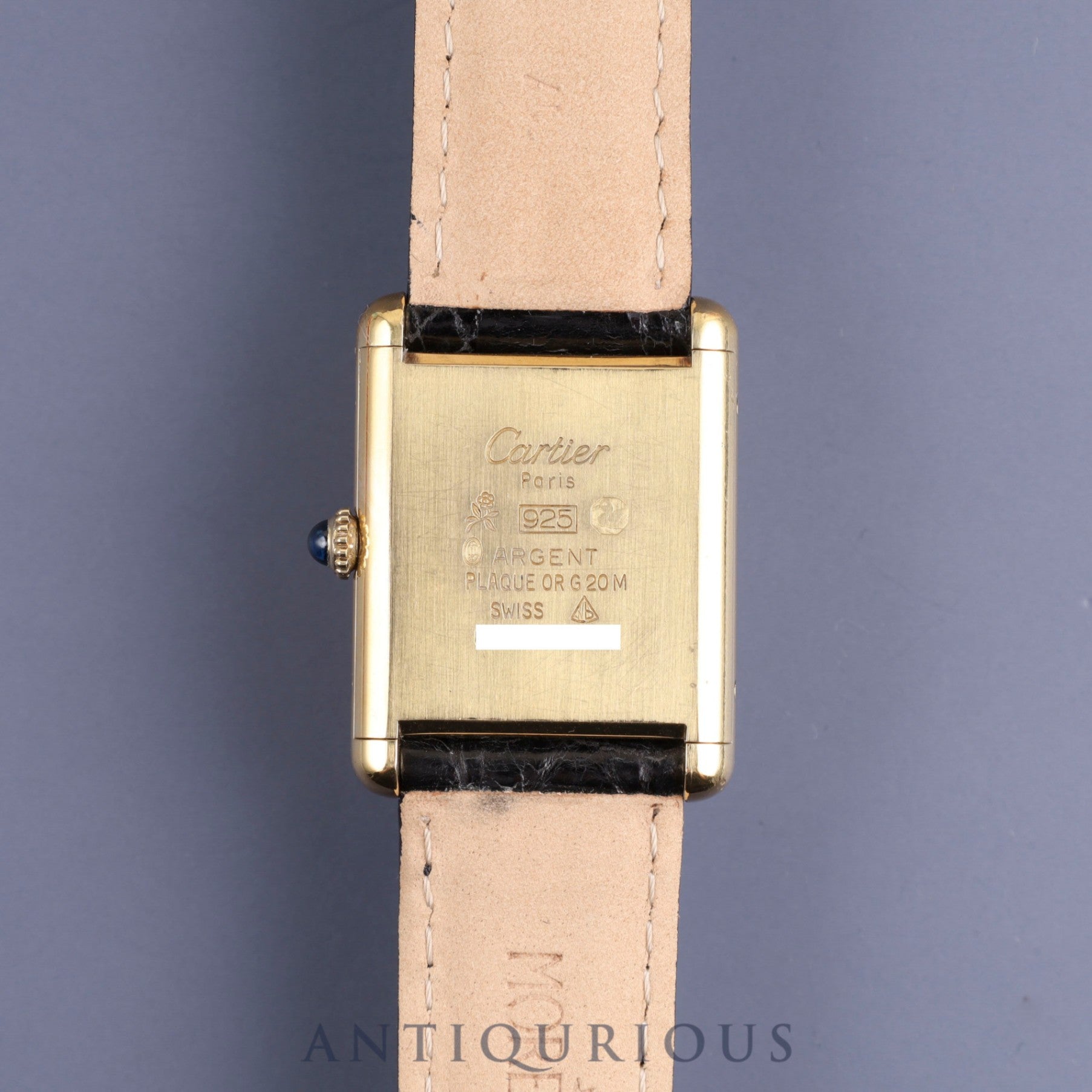 Cartier Must Tank LM 81974053 Manual winding Cal.78-1 SV925 Leather Genuine buckle (GP) Ivory Roman dial Circa 1976-Early 1980s Overhauled