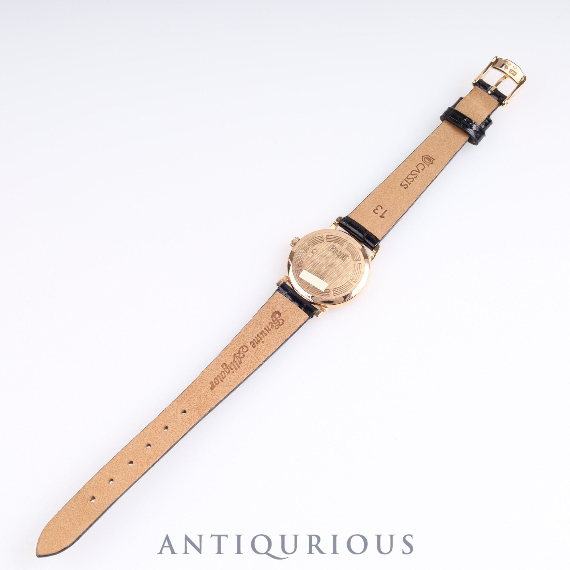 ピアジェ ラウンド 80005 クォーツ PG 革 純正尾錠(750)グレー文字盤 24.5mm