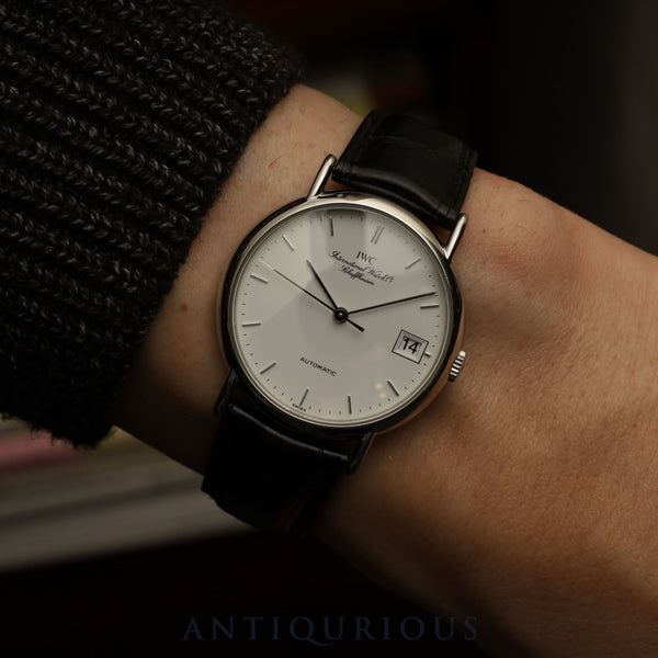 IWC Portofino IW351320 Automatic Caliber 30120 Stainless Steel Watch with Genuine Leather Strap and Genuine Stainless Steel Buckle, White Dial, Booklet, Cloth, Overhauled