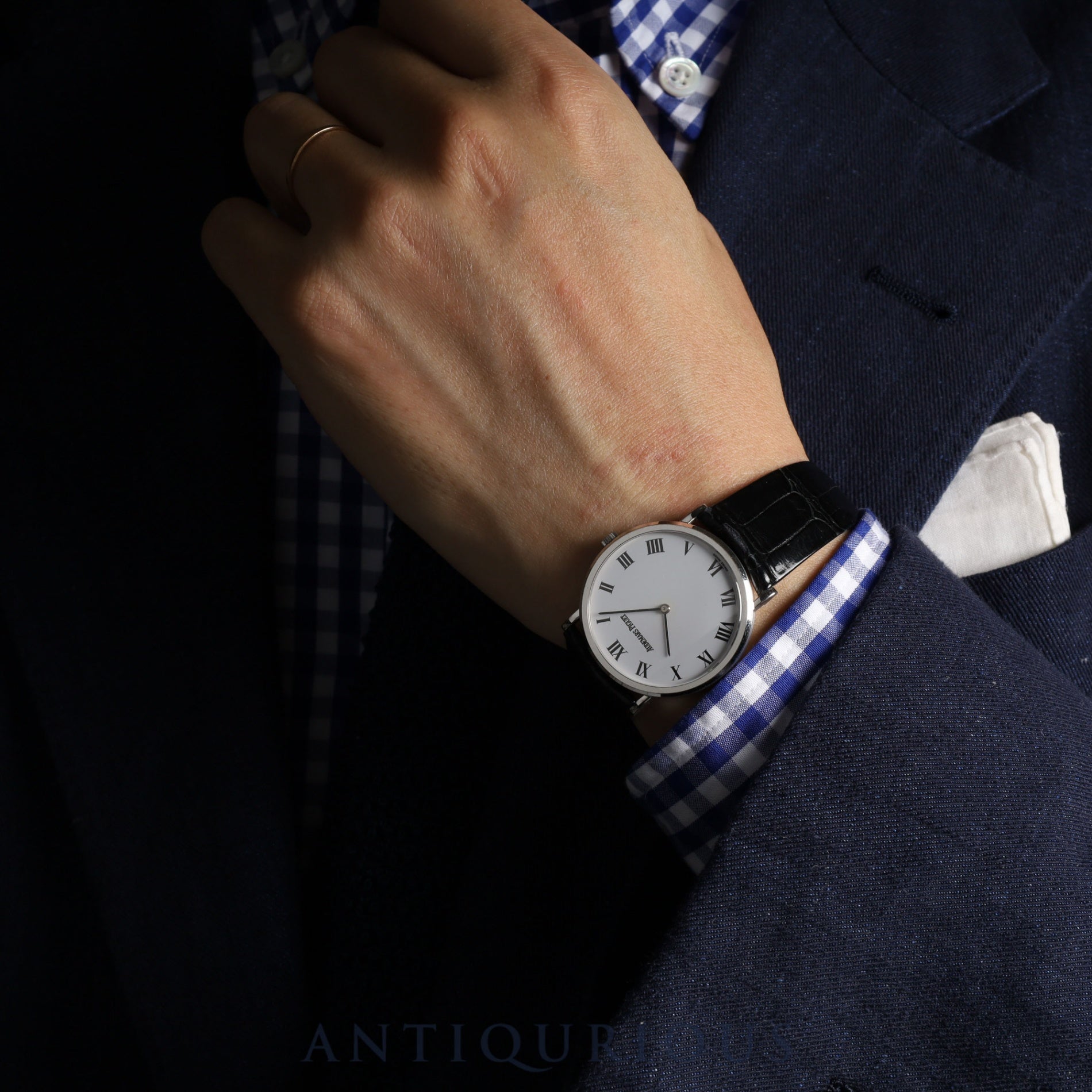 Audemars Piguet Extra-Flat Manual Winding Caliber 2080 750WG Leather Strap with Genuine Buckle (750WG) White Dial 31.6mm