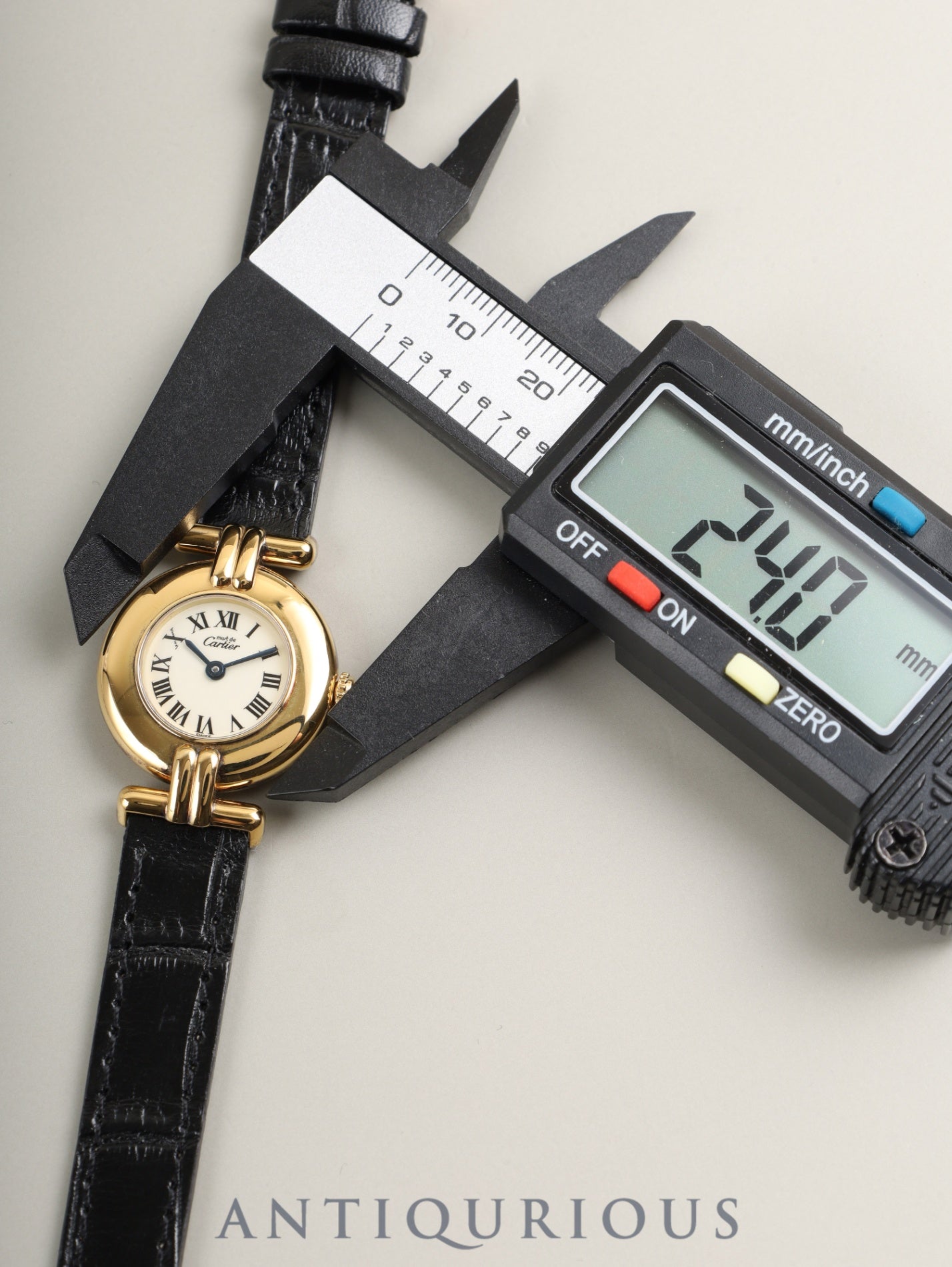 Cartier Must Colisée 590002 Quartz Cal.90 SV925 Leather Original Pin Buckle (GP) Ivory Roman Dial (SWISS marking) Overhauled