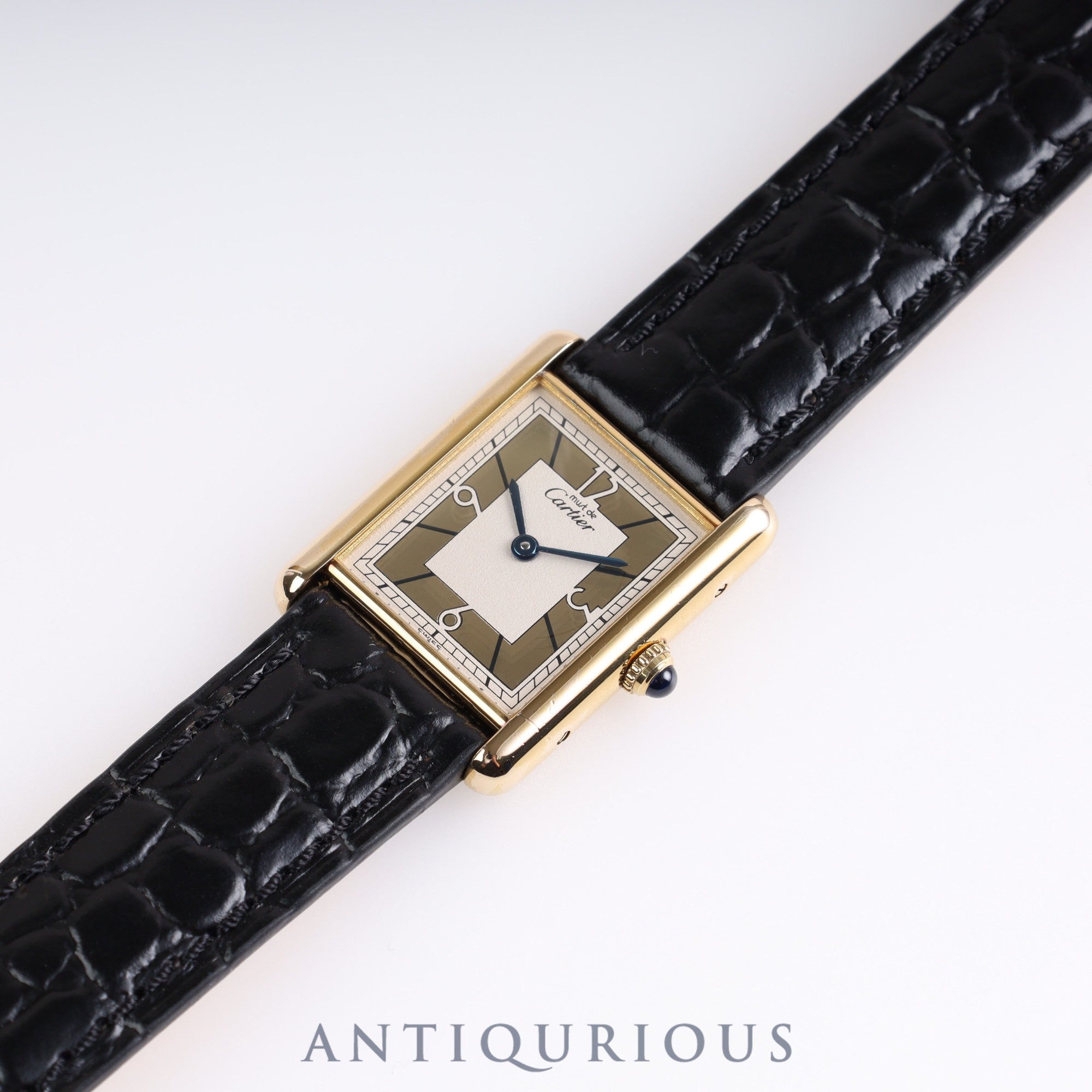 Cartier Must Tank LM QZ 500 pieces limited edition 1615 SV925 leather Arabic dial with box
