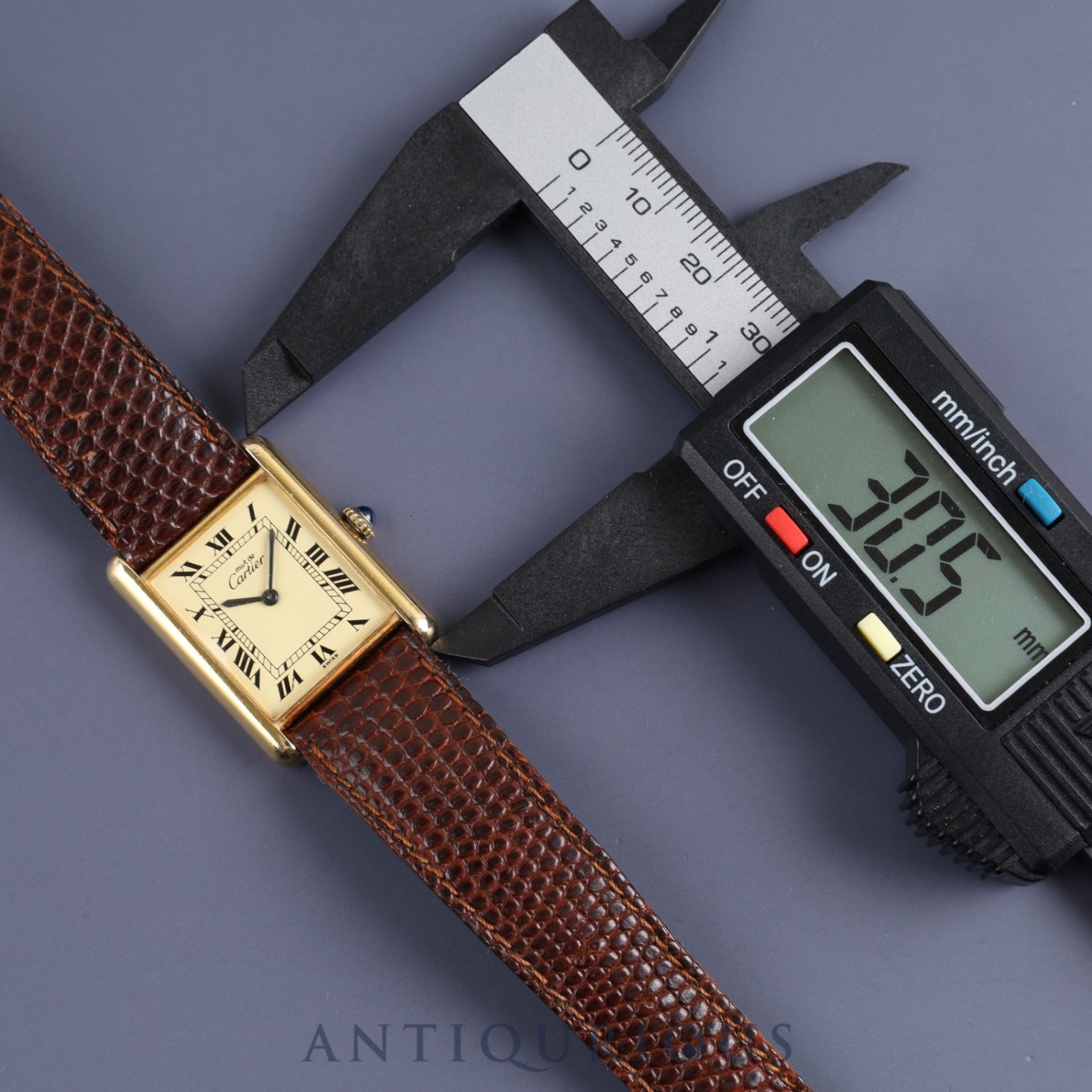 カルティエ マストタンク LM 手巻き Cal.78-1 SV925 純正革ベルト 純正尾錠(GP)アイボリーローマン文字盤 オーバーホール済み