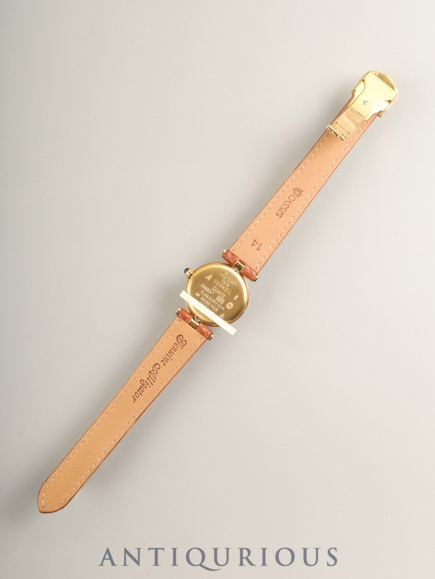 Cartier Must Vendôme VLC SM W1002154 / 590004 Quartz Caliber 690 SV925 Leather Strap with Genuine D-buckle (GP) Arabic Dial Box Overhauled