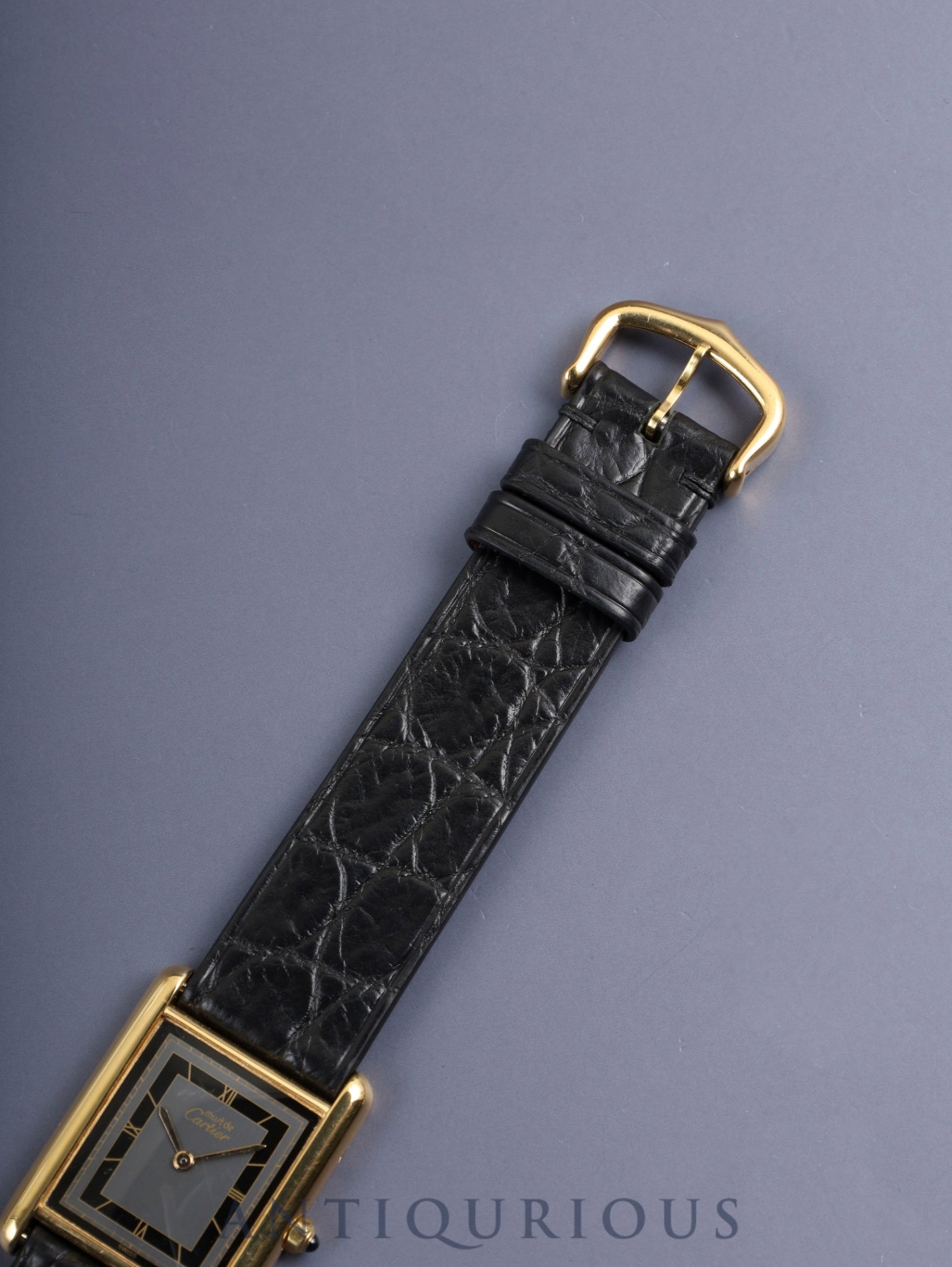 カルティエ マストタンク LM 6 81006 クォーツ Cal.81 SV925 革 純正ピンバックル(GP)グレー飛びローマン文字盤(SWISS表記 )オーバーホール済み 新品仕上げ済み