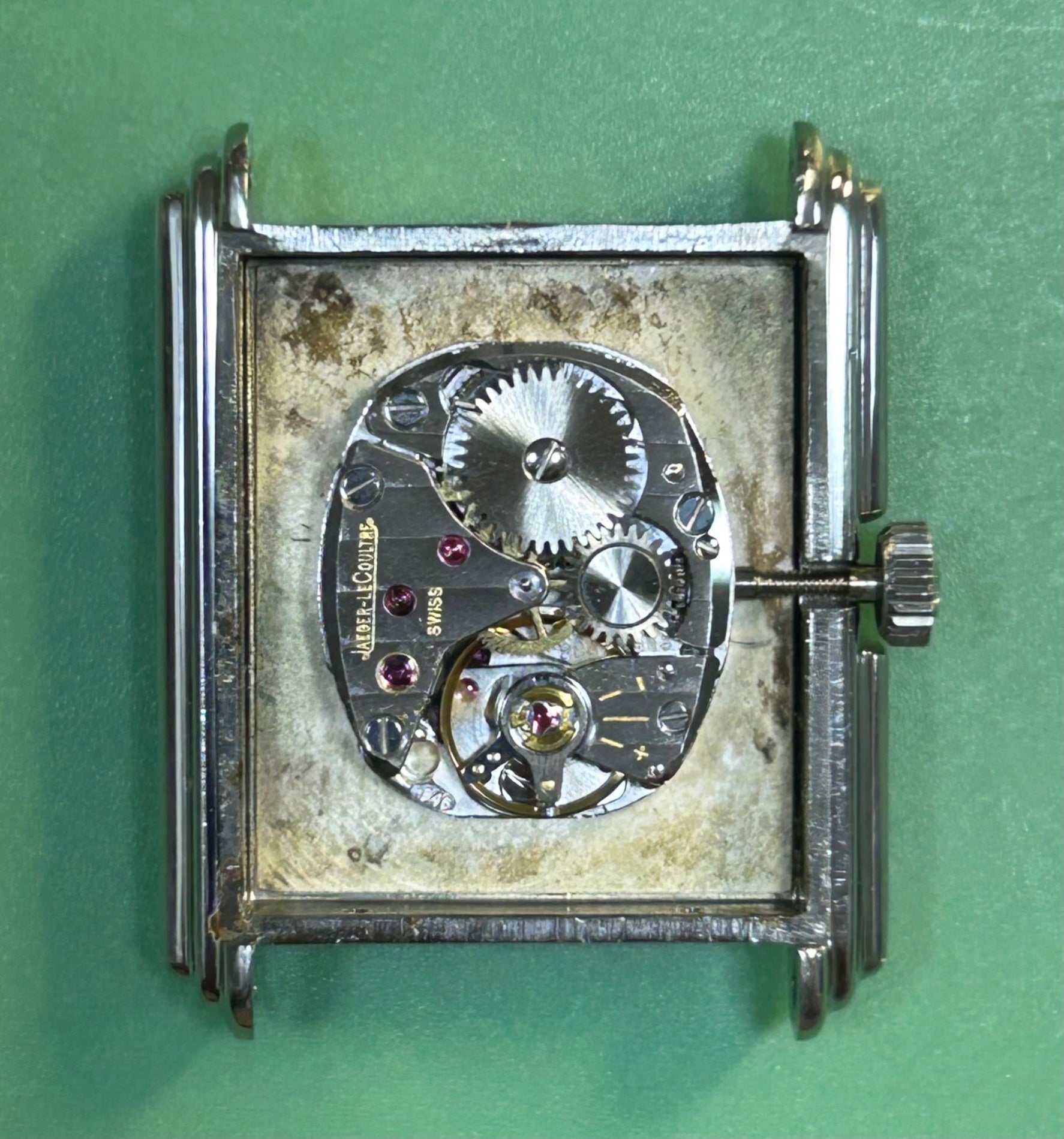 Jaeger-LeCoultre Rectangular 6149 42 Manual Winding Caliber 846 Leather Genuine Buckle (SS) White Roman Dial Booklet Case Warranty (1977) Overhauled