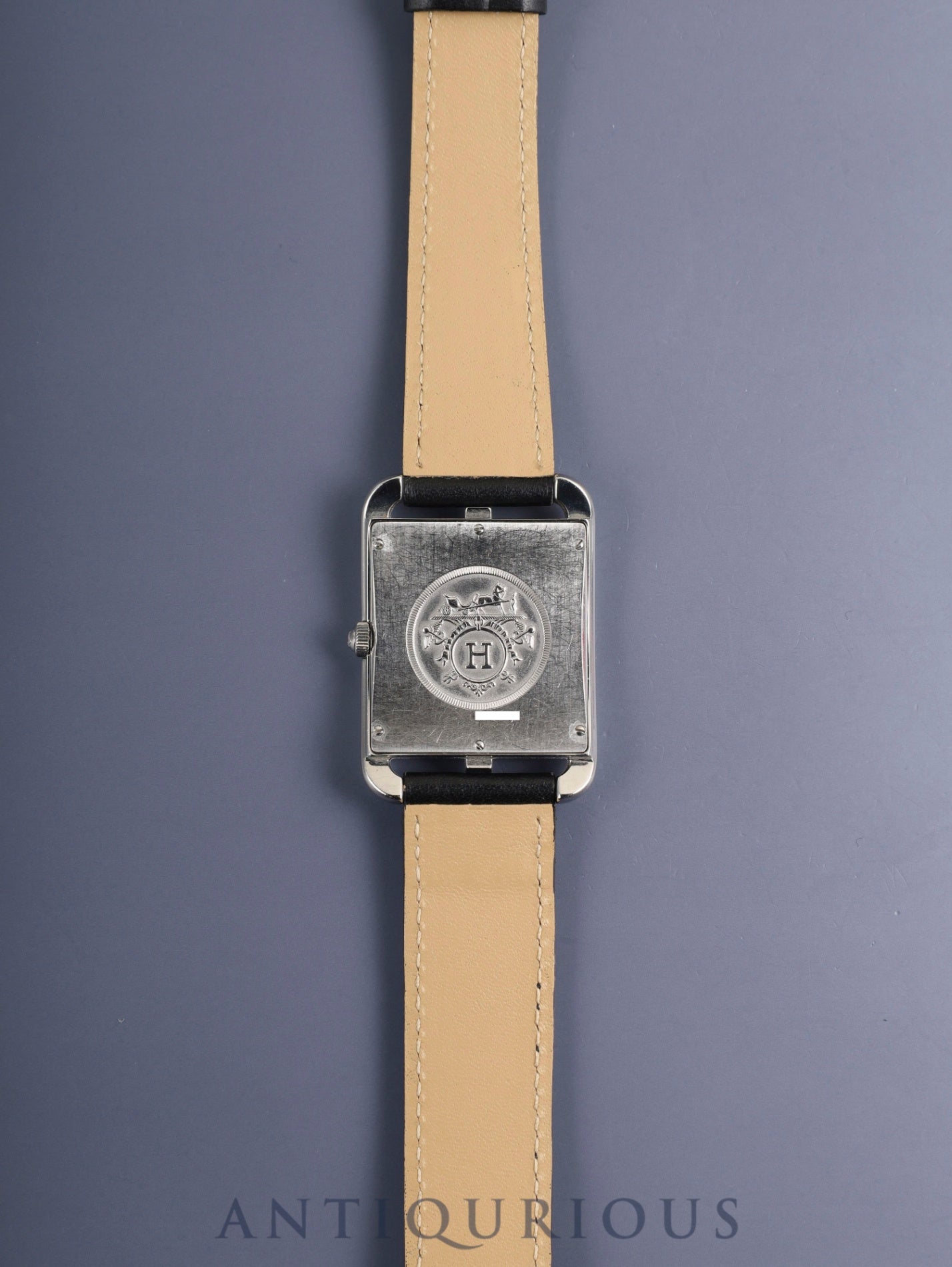 エルメス ケープコッド CC1.810 クォーツ SS 革 純正バックル(SS)グレーアラビア文字盤 箱 冊子 保証書(2009年)オーバーホール済み