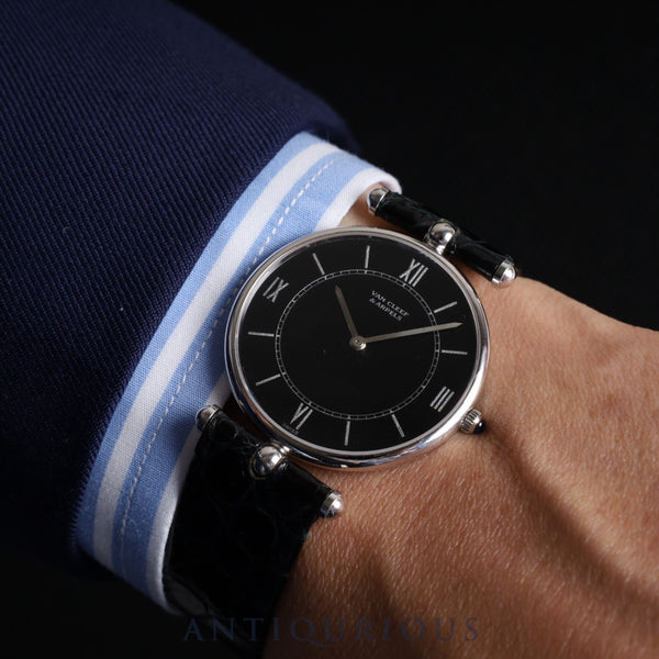 Van Cleef & Arpels La Collection 9065 Manual winding Cal.PIAGET 9P2 750 Leather buckle (Piaget/750) Black Roman dial Overhauled