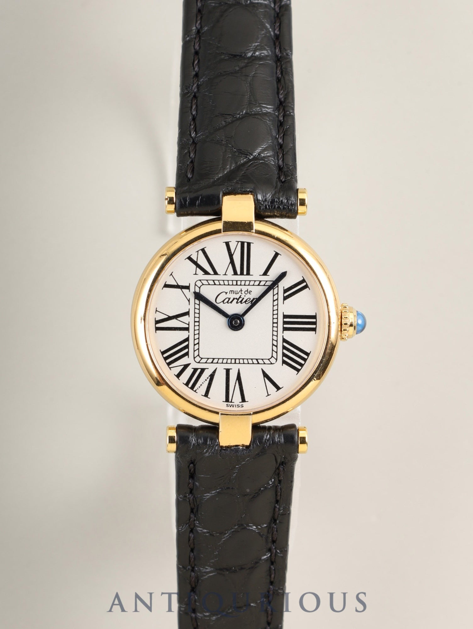 カルティエ マスト ヴァンドーム VLC SM W1005354 / 590004 クォーツ Cal.90 SV925 革 純正Dバックル(GP) オパラン文字盤 保証書(1993年)オーバーホール済み