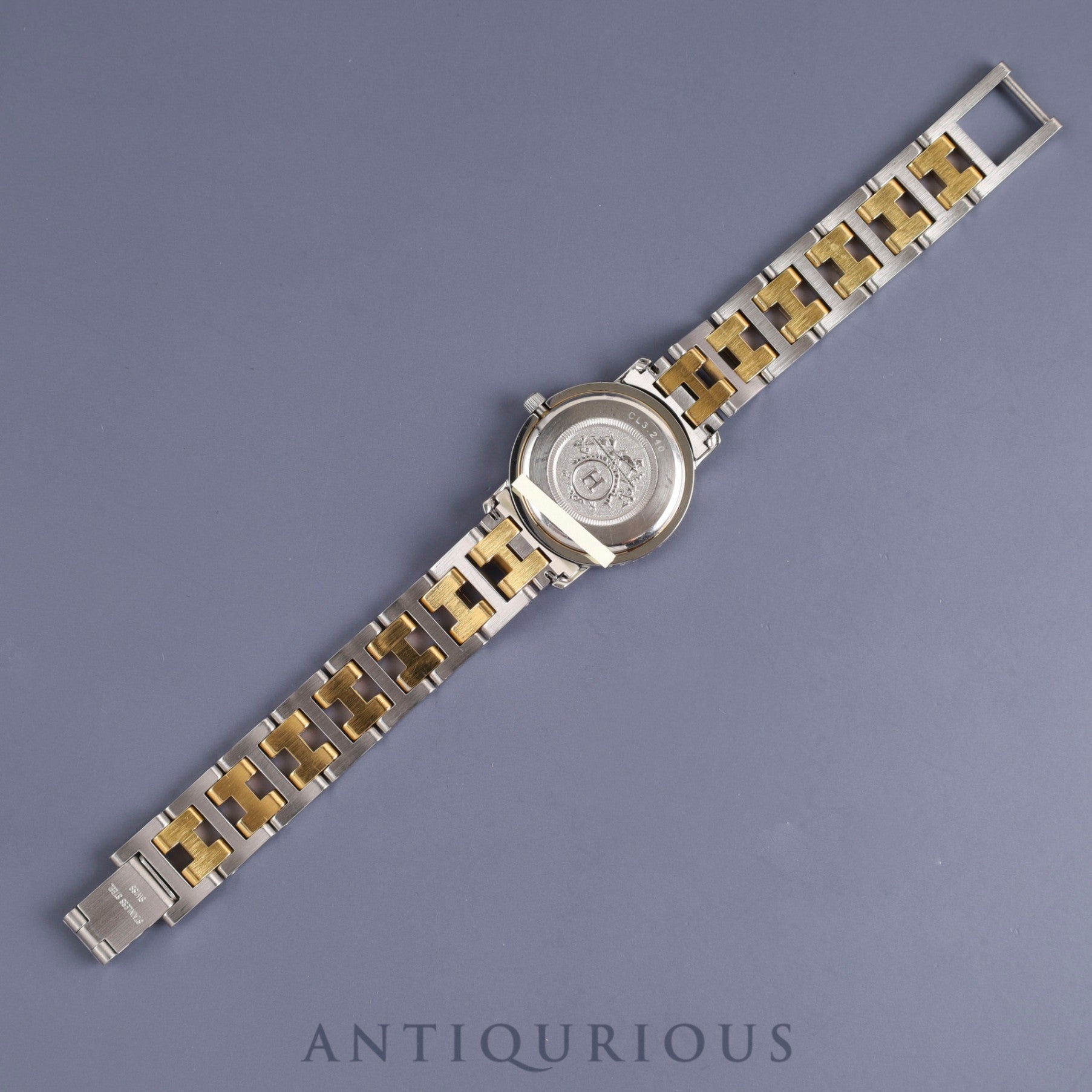Hermes Clipper CL3.240 Quartz SS/GP Ivory Dial Box Warranty Overhauled