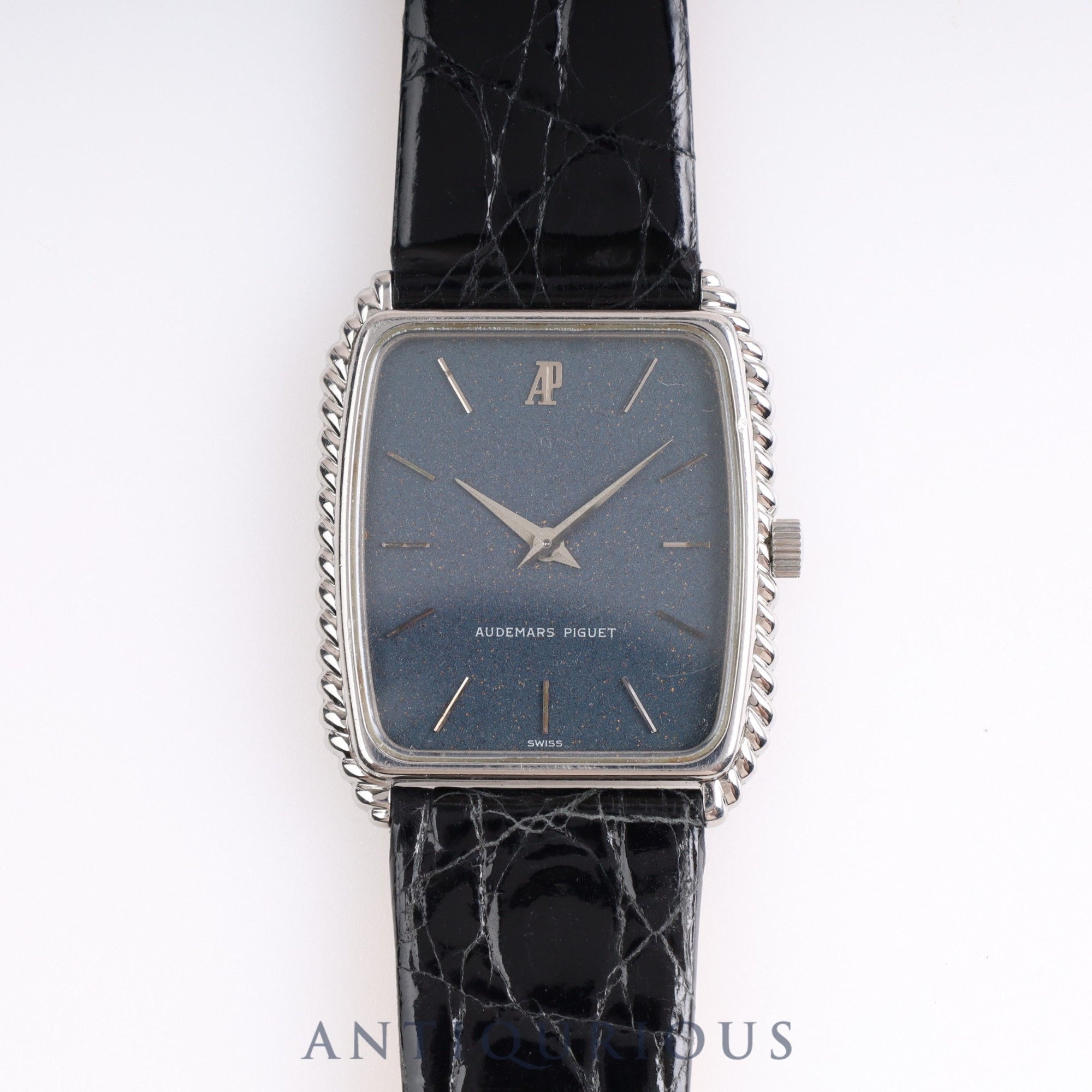 Audemars Piguet Rectangular 4249 Manual Winding Cal.2080 SS Leather Blue Dial