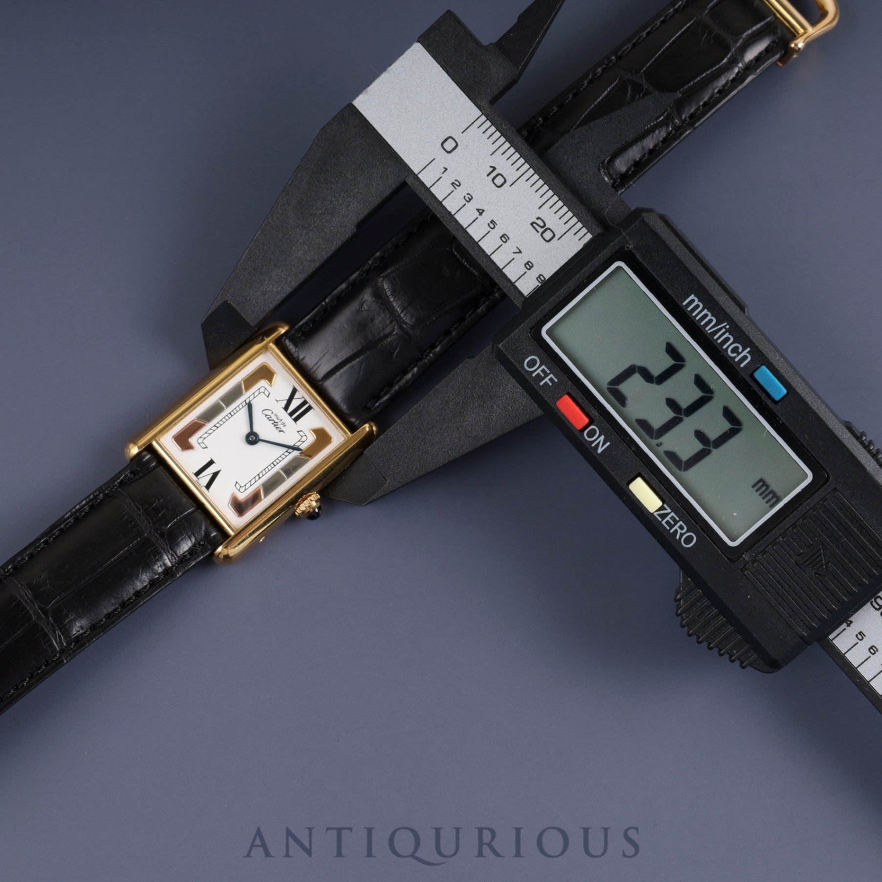 カルティエ マストタンク LM 590005 クォーツ Cal.90 SV925 革 純正Dバックル(GP) トリニティ文字盤 オーバーホール済み