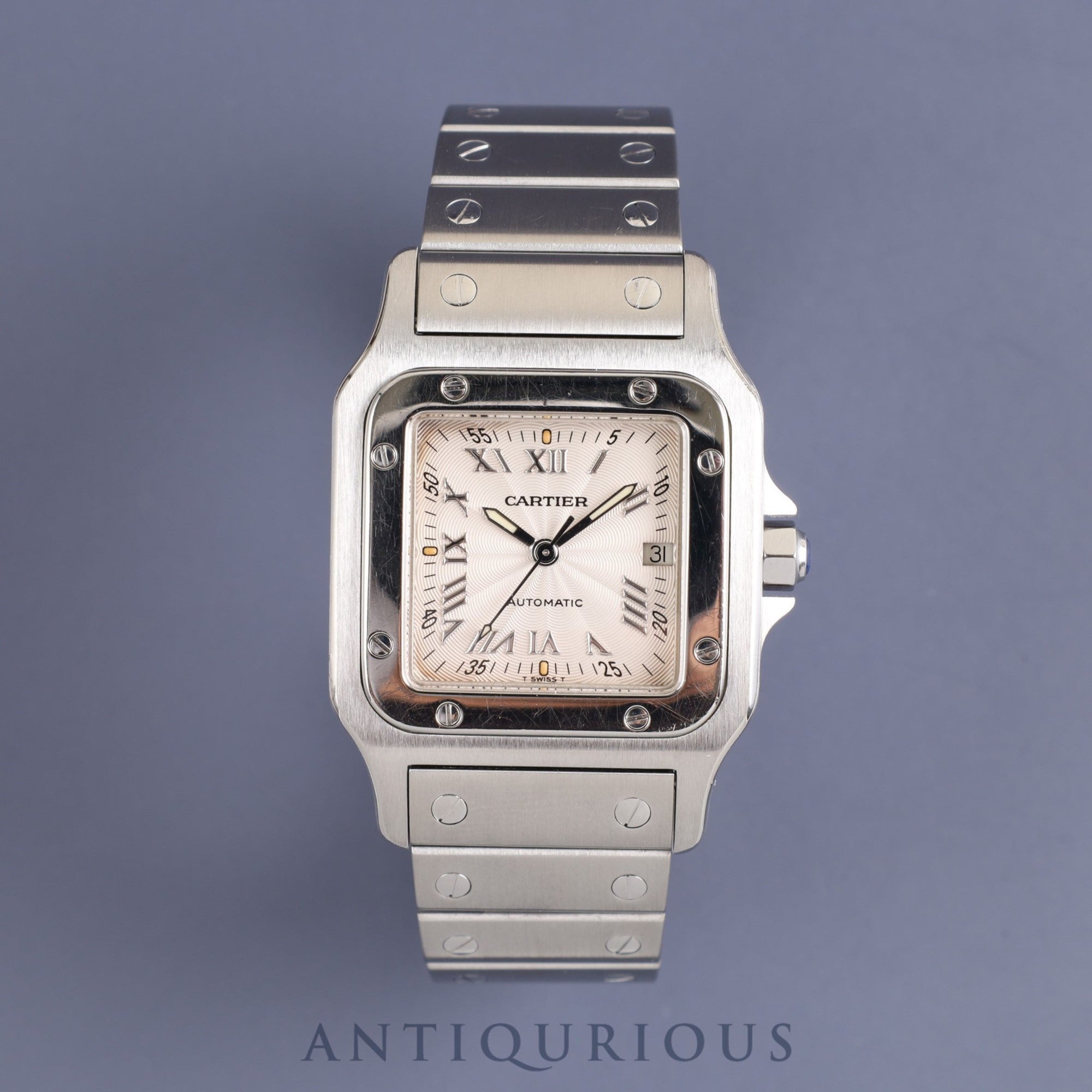 カルティエ サントス ガルベ LM W20040D6/2319 自動巻き SS シルバーギョーシェ文字盤 カルティエブティックにてコンプリートサービス(フルメンテナンス)済み