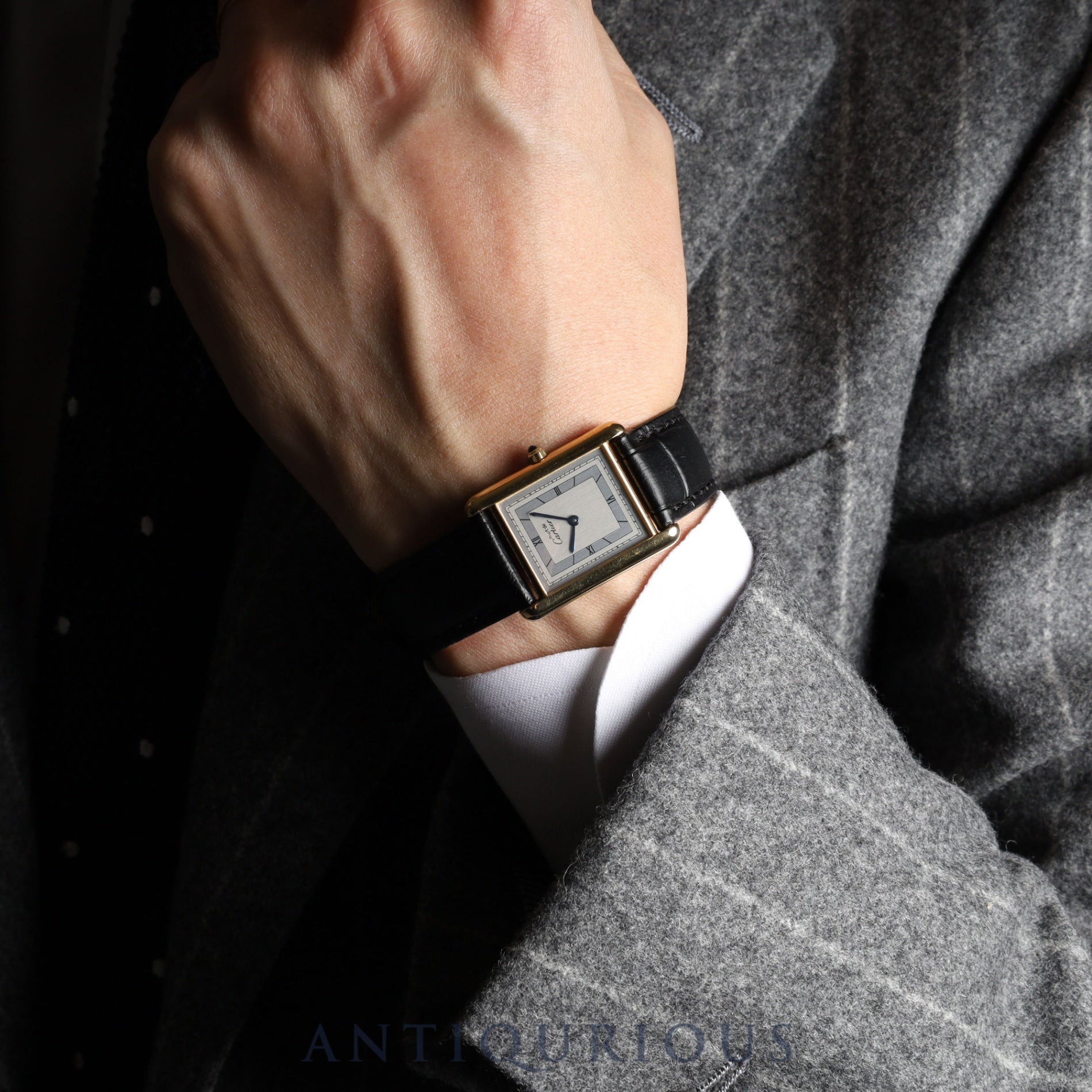 Cartier Must Tank LM QZ 6 81006 Flying Roman Silver Dial