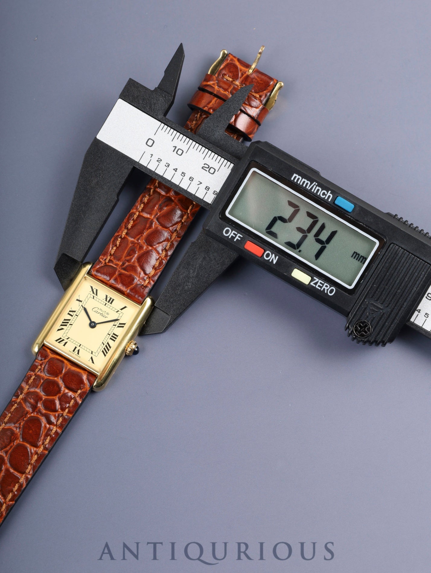 カルティエ マストタンク LM 590005 クォーツ Cal.690 SV925 革 純正尾錠(GP)アイボリーローマン文字盤(SWISS MADE表記) オーバーホール済み 新品仕上げ済み