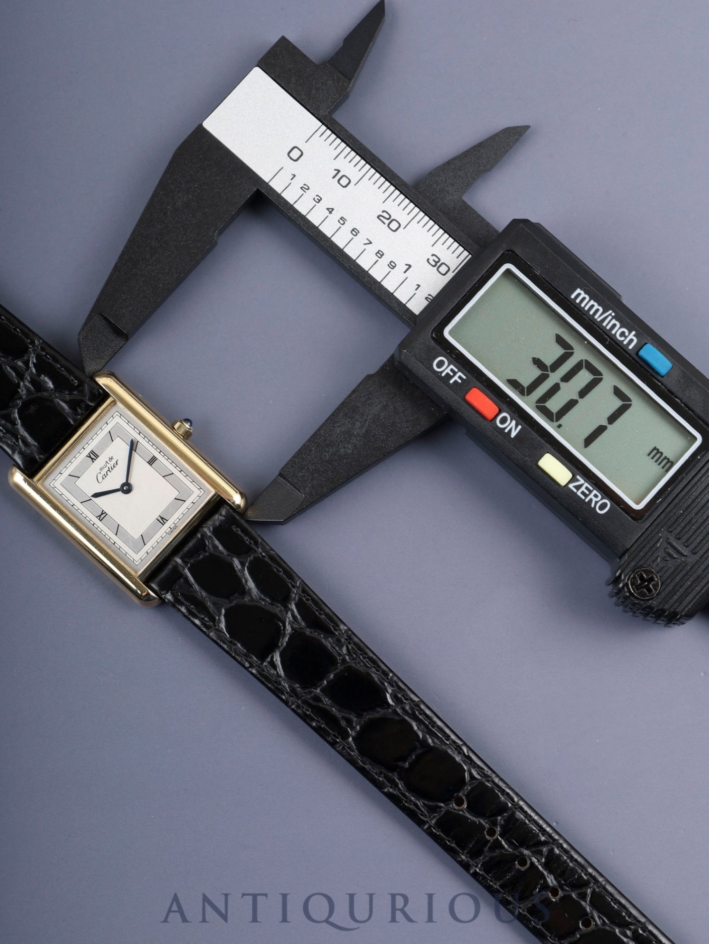 カルティエ マストタンク LM 6 81006 クォーツ Cal.81 SV925 純正尾錠(GP)シルバー飛びローマン文字盤 1982年頃~1995年頃 箱 オーバーホール済み