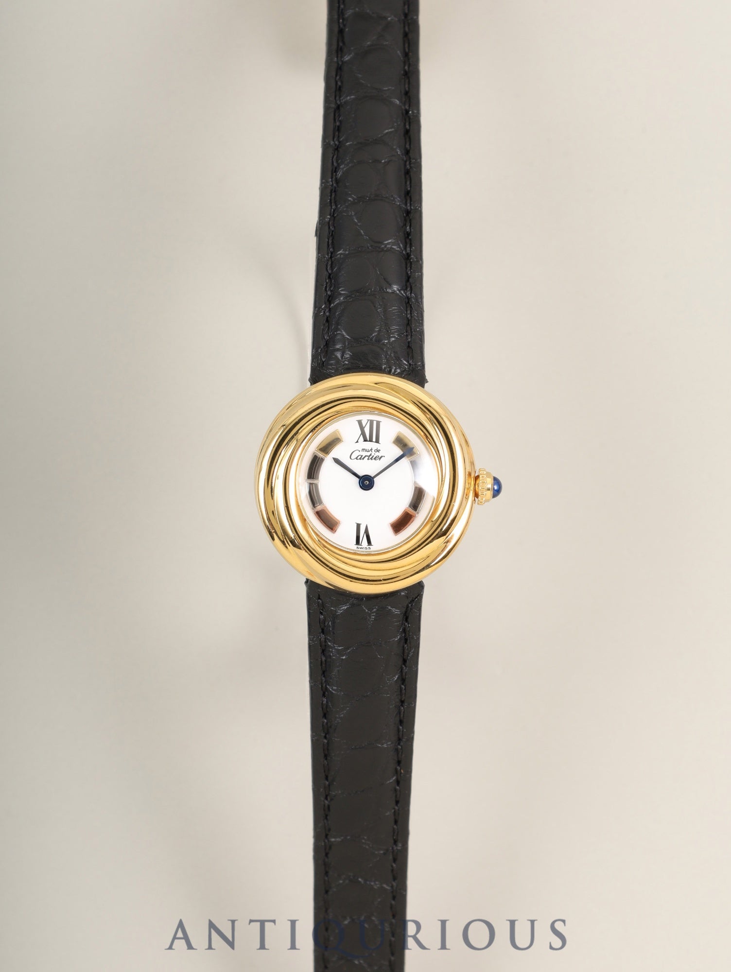 Cartier Must Trinity W1010644 / 2735 Quartz Cal.157.06 SV925 Leather Genuine D-buckle (GP) Side Trinity Dial Genuine Leather Strap Overhauled