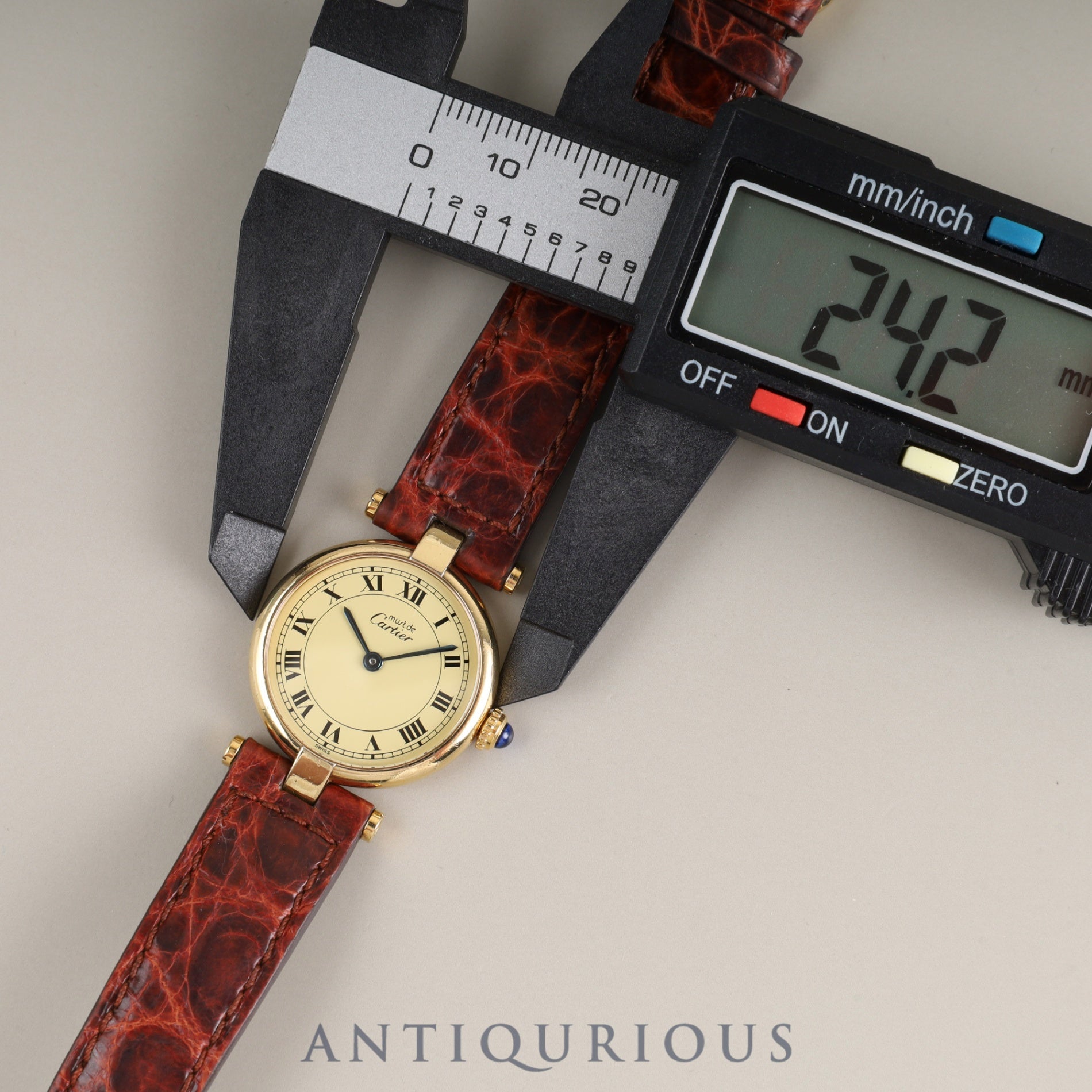 カルティエ マスト ヴァンドーム VLC SM 590004 クォーツ Cal.690 SV925 純正革ベルト 純正尾錠(GP) アイボリーローマン文字盤 オーバーホール済み