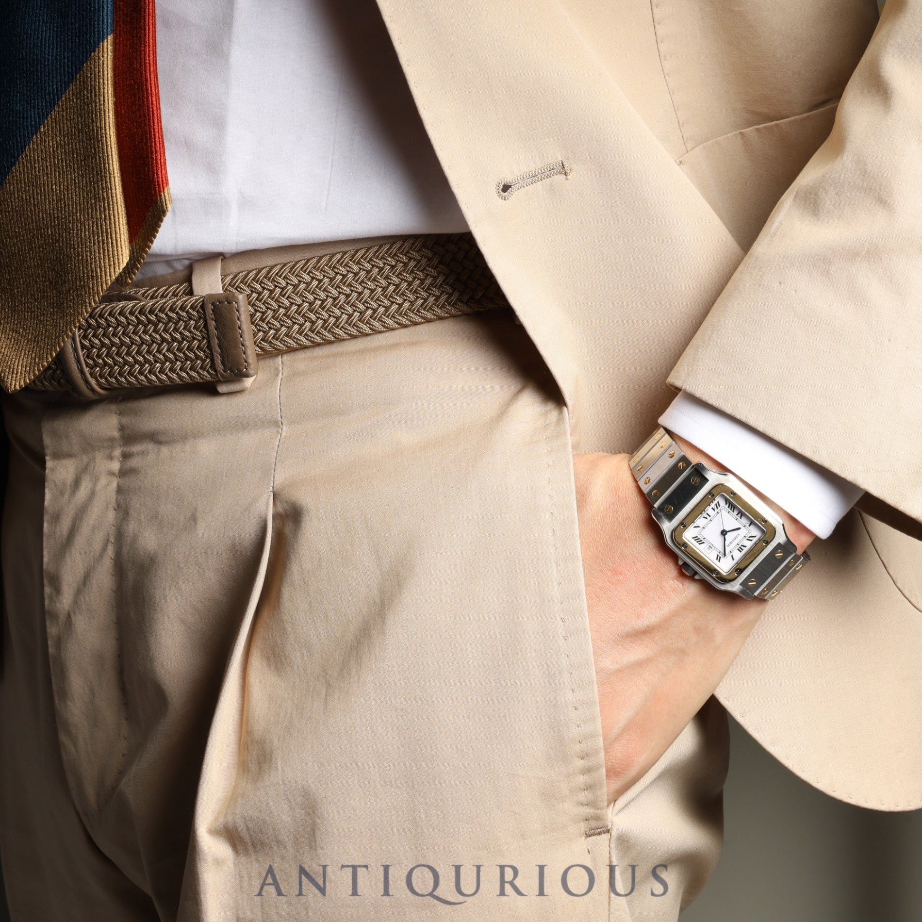 カルティエ サントス ガルベ LM 2961 自動巻き SS/YG SS/YG ホワイトローマン文字盤 カルティエブティックにてコンプリートサービス(フルメンテナンス)済み