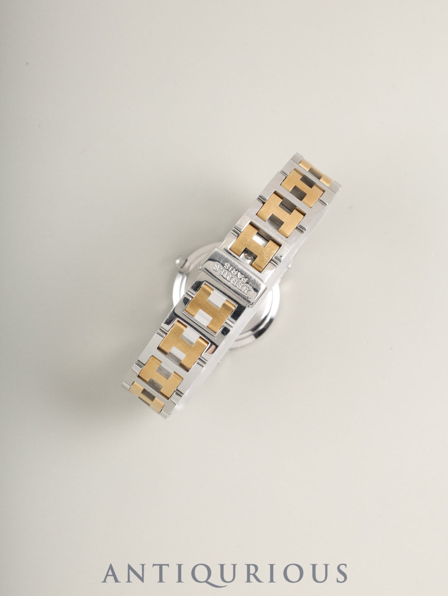 Hermès Clipper CL4.220 Quartz Cal.- SS/GP SS/GP Ivory Dial Box Warranty (1998) Overhauled