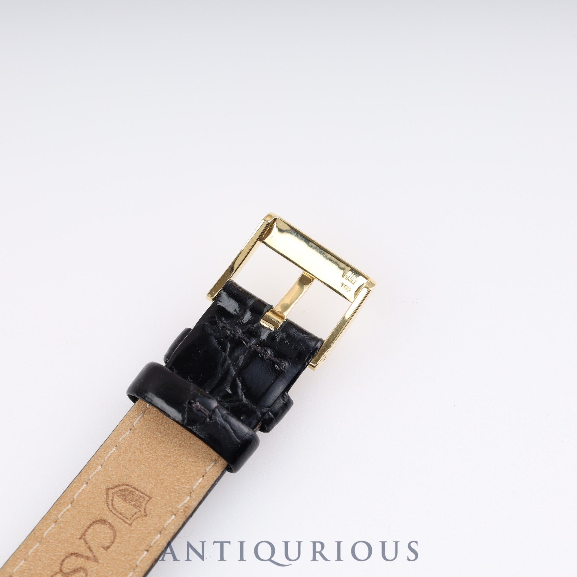 Piaget Round 90239 Manual winding Cal.9P2 YG Leather Genuine buckle (750) White dial Box Warranty (1989)