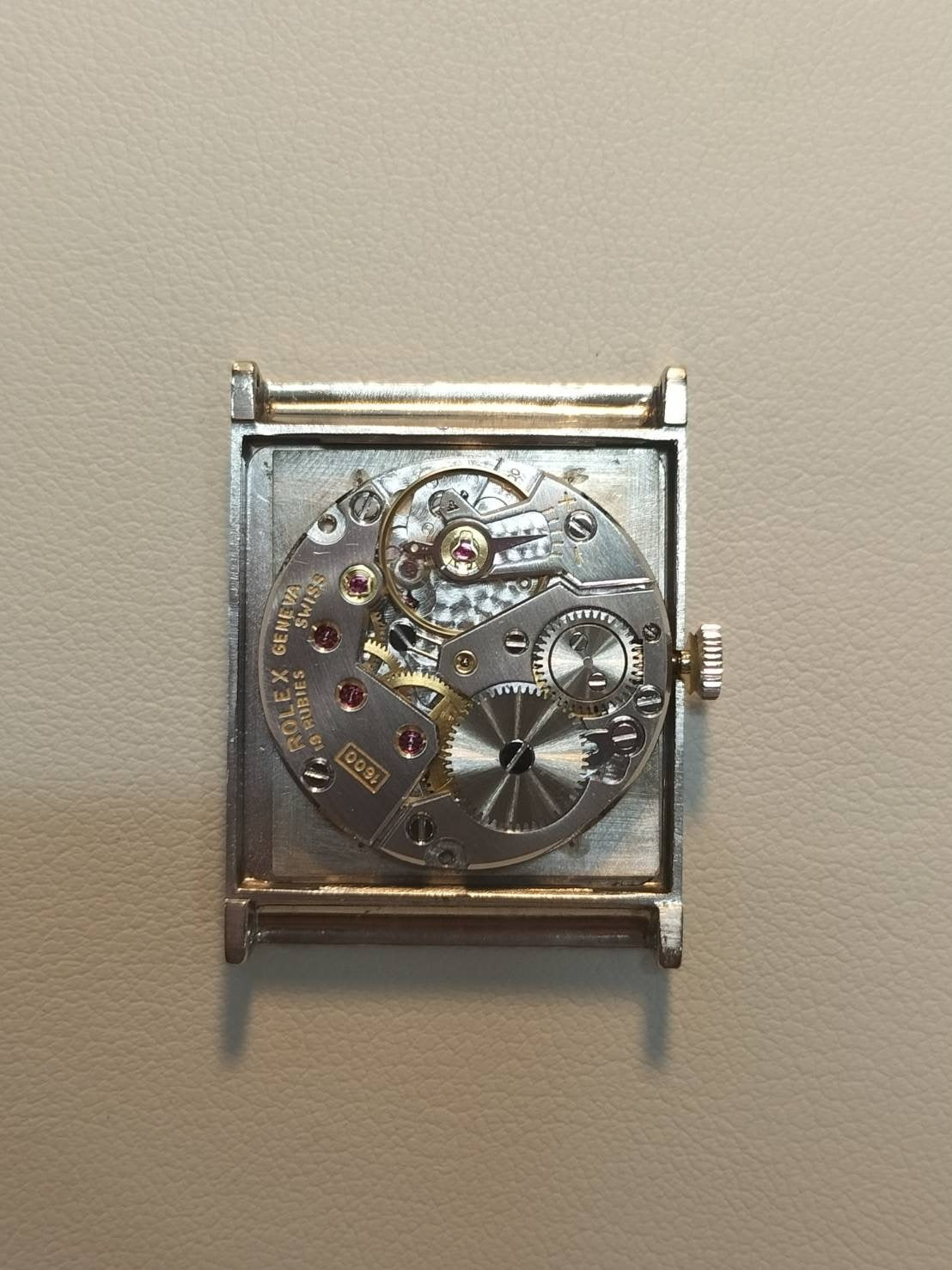 Rolex Cellini 4014 Manual winding Cal.1600 750 Leather Genuine buckle (GP) Silver dial No. 39 (1973) Overhauled