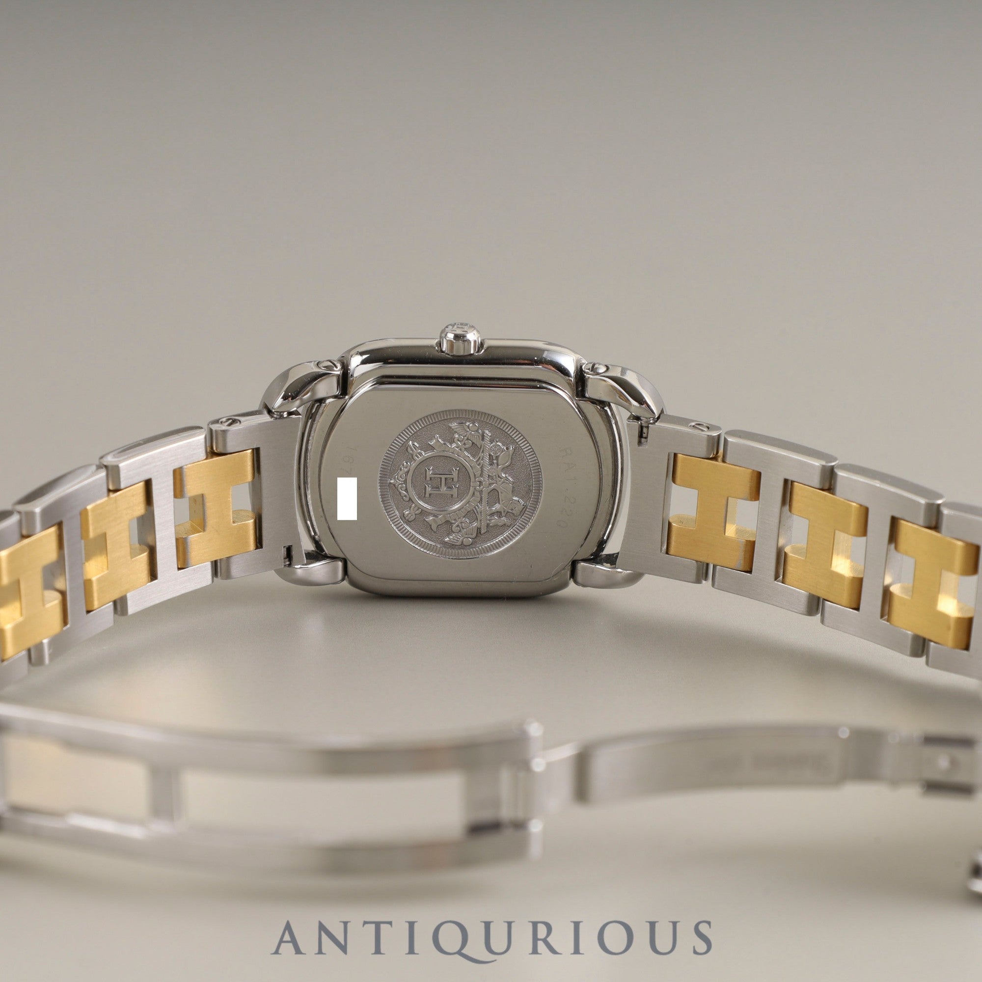 エルメス ラリー RA1.220 クォーツ Cal.976.001 SS/GP SS/GP ホワイト文字盤 オーバーホール済み