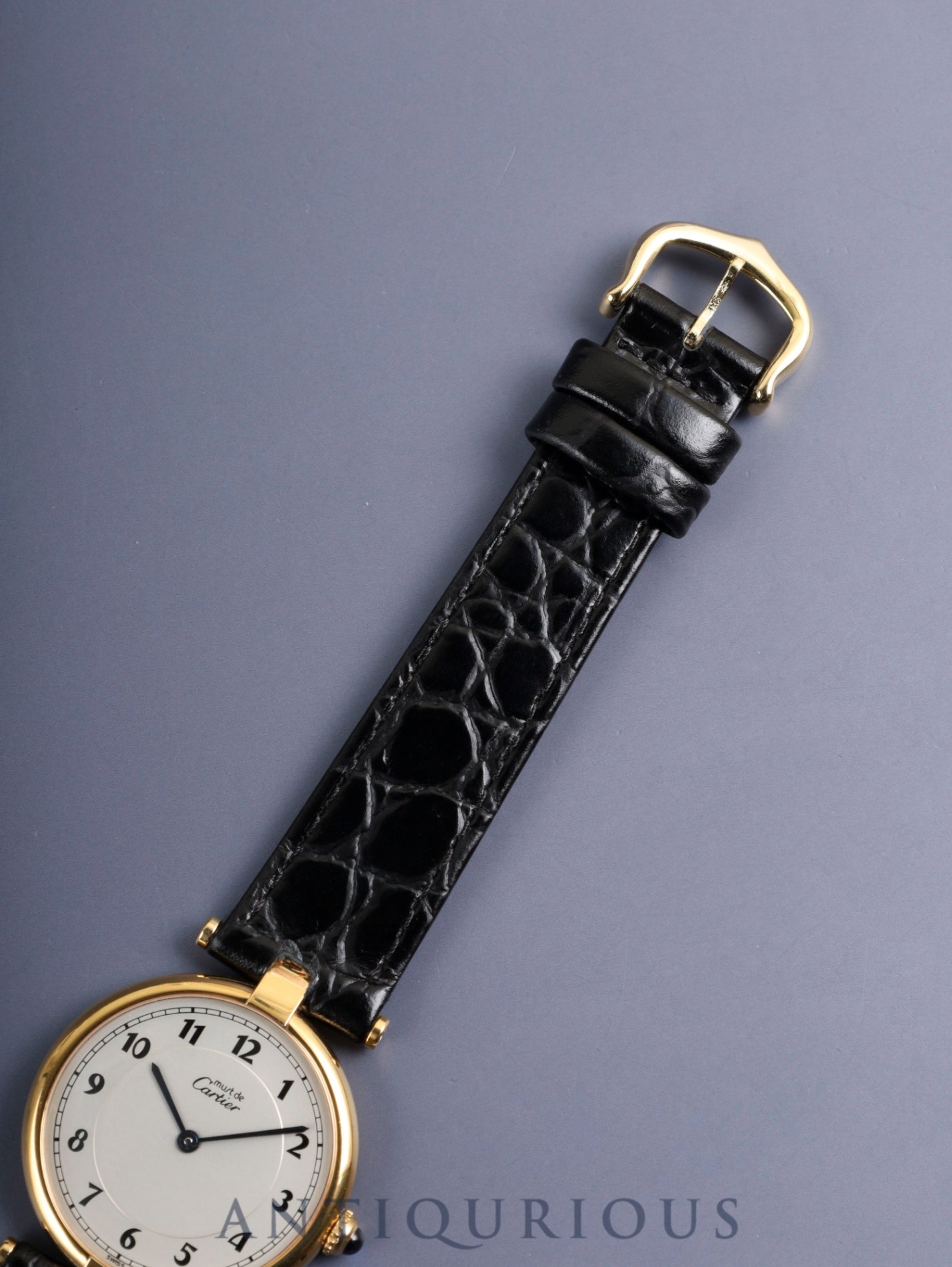 カルティエ マスト ヴァンドーム VLC LM 590003 クォーツ Cal.90 SV925 革 純正ピンバックル(GP)アラビア文字盤 オーバーホール済み